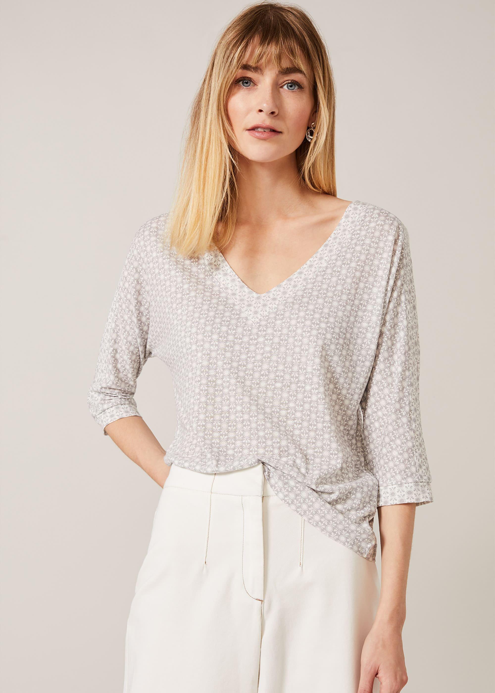 Florentine V-Neck Print Top