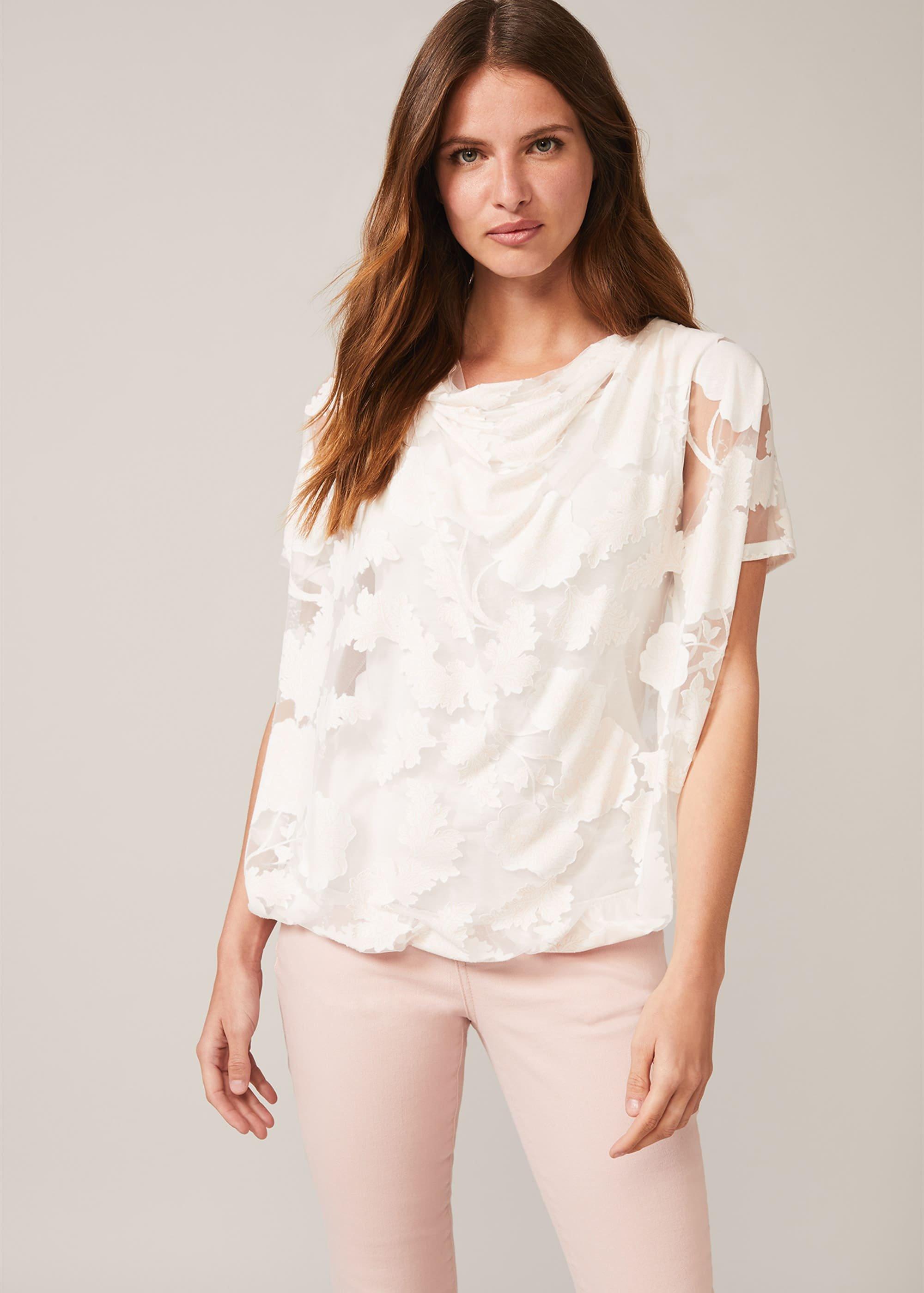 Sariah Cowl Neck Burnout Top