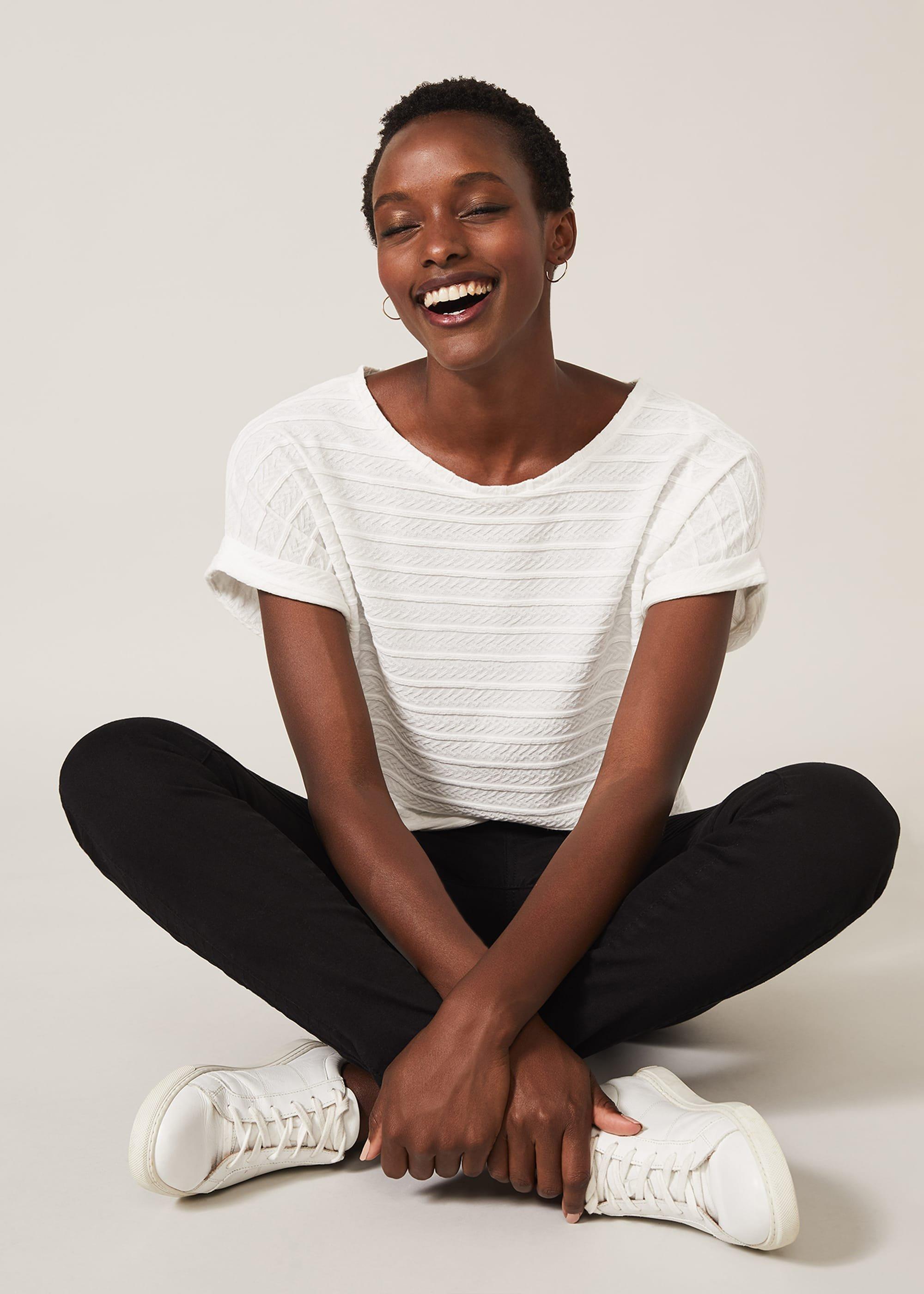 Renata Textured Scoop Neck Top
