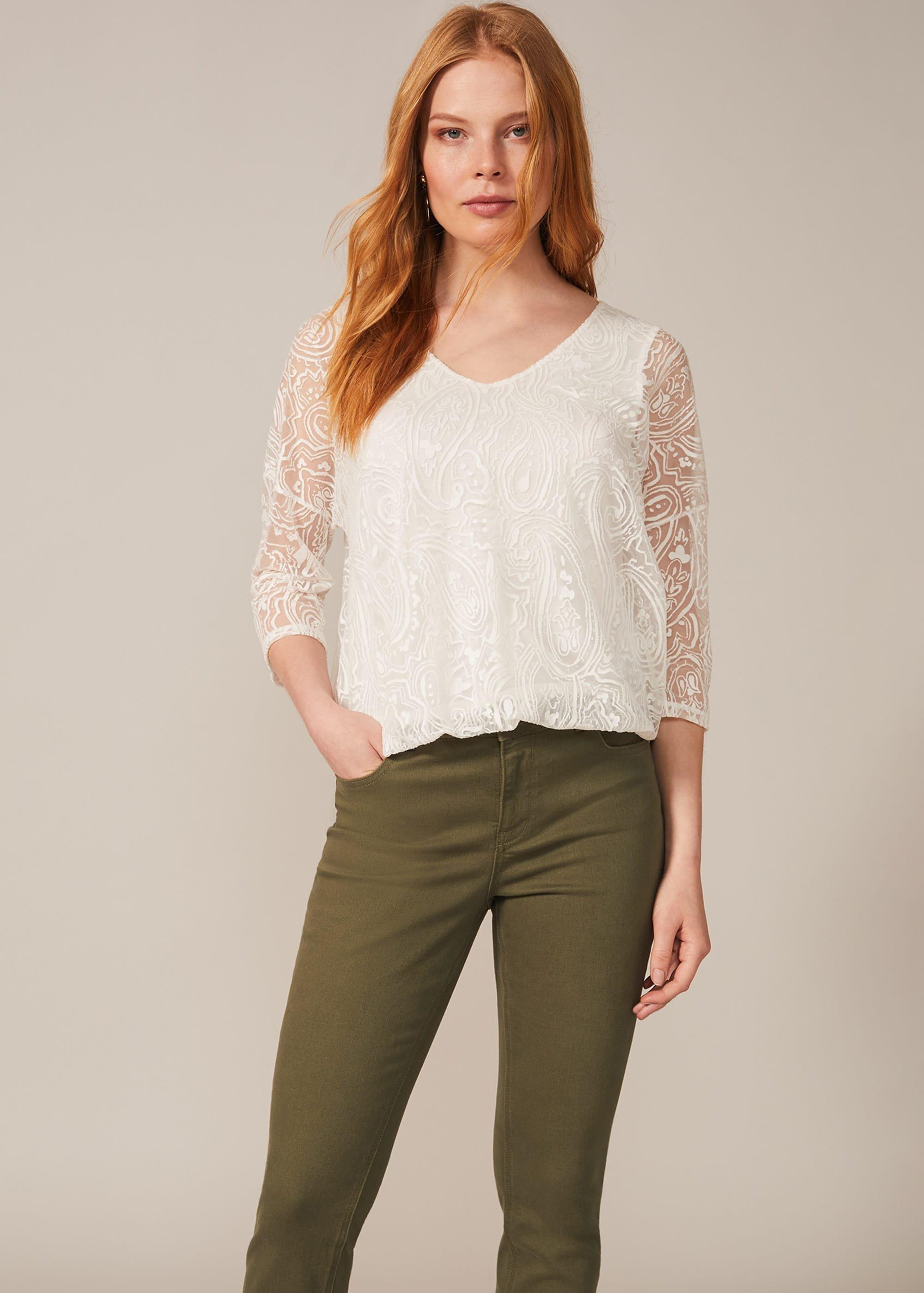 Cydney Paisley Burnout Top