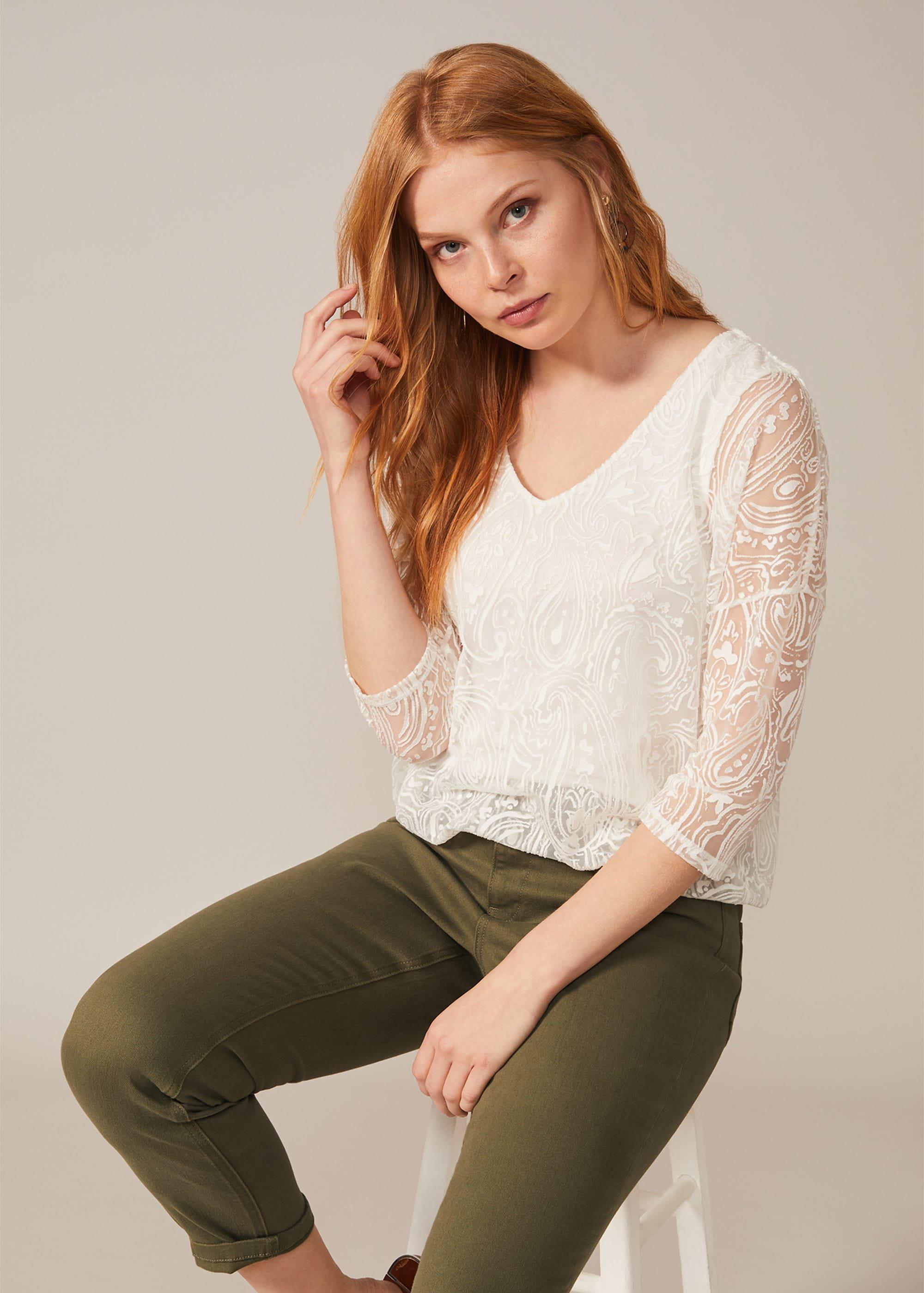 Cydney Paisley Burnout Top