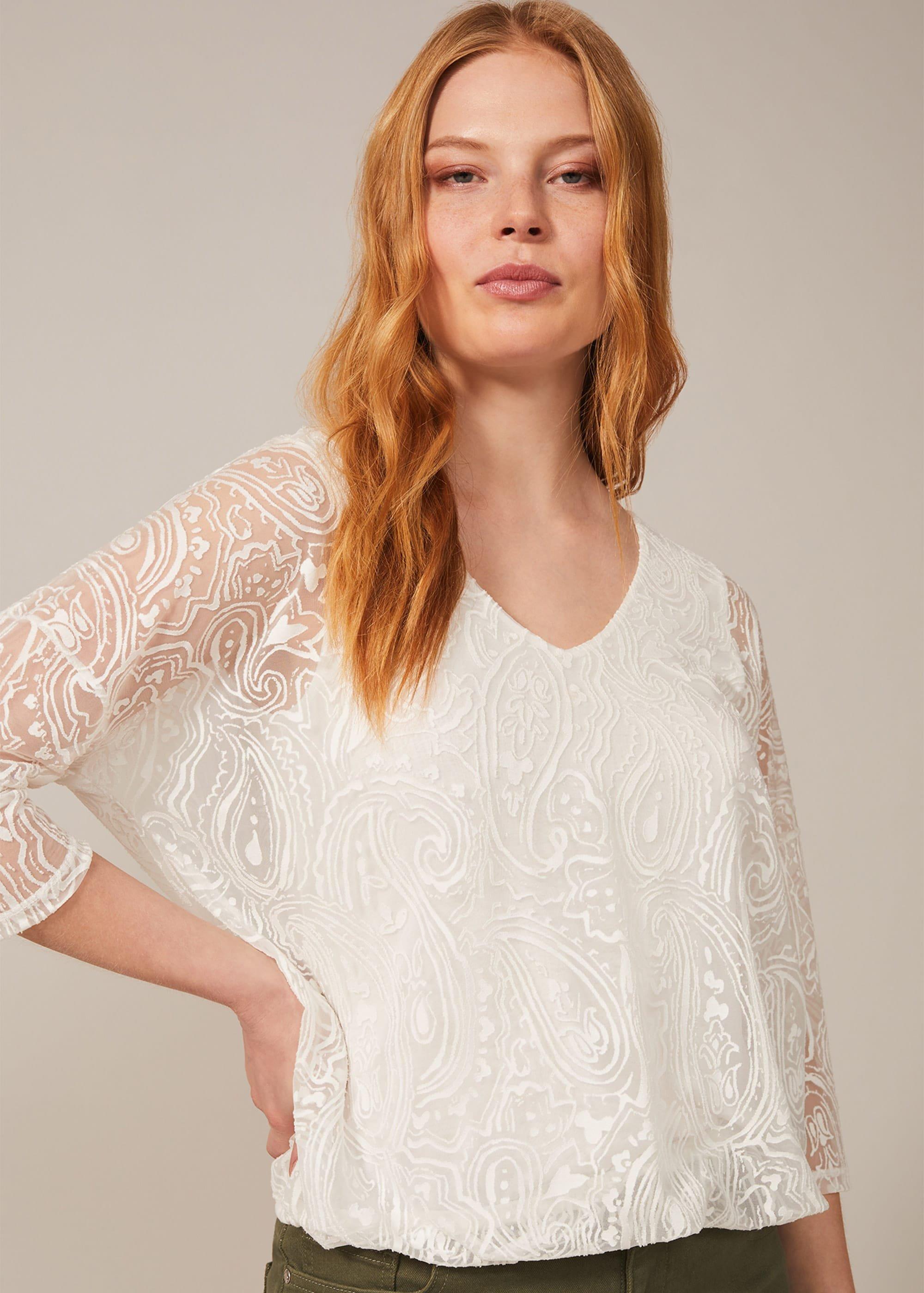Cydney Paisley Burnout Top
