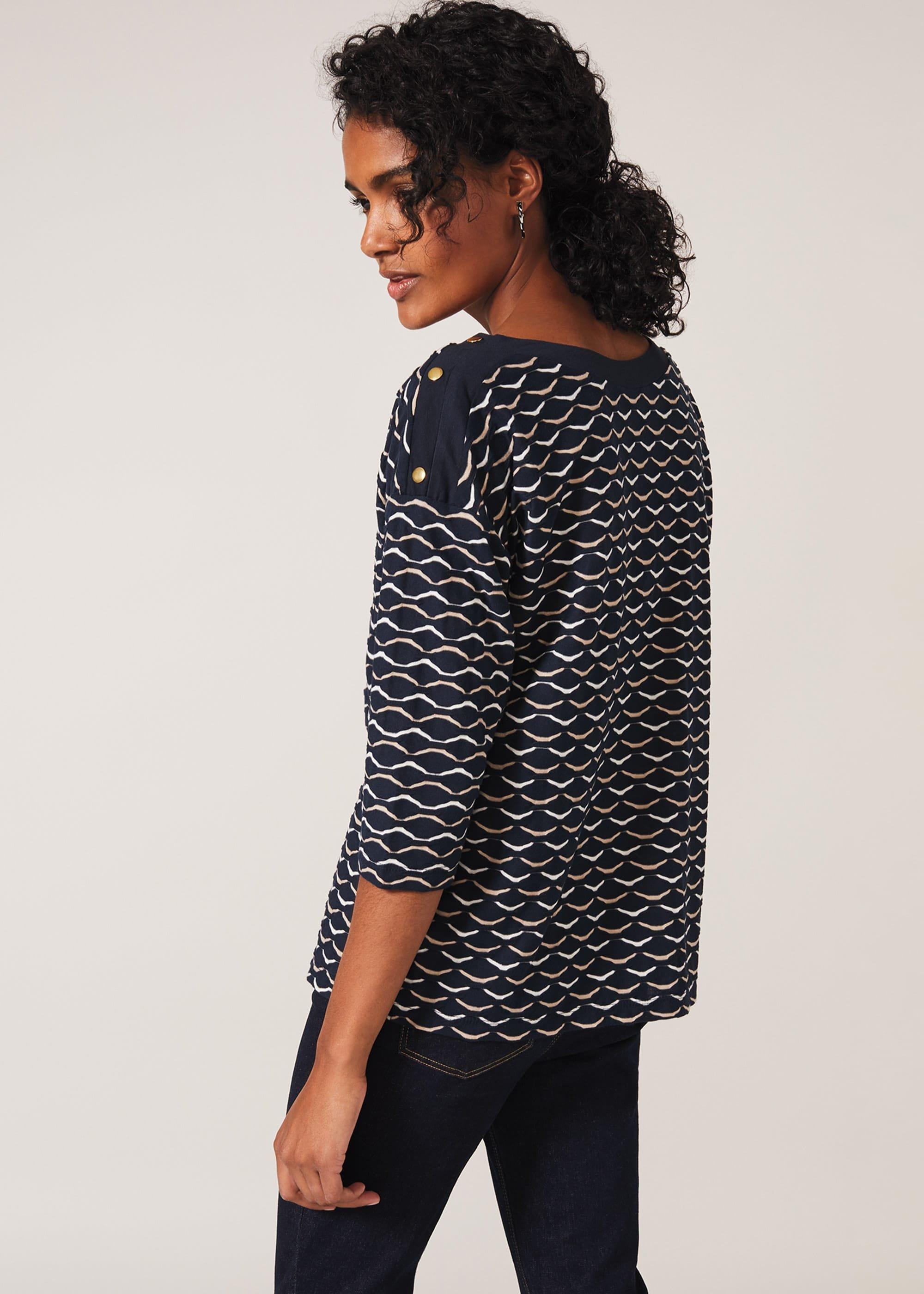 Alima Geometric Stripe Top