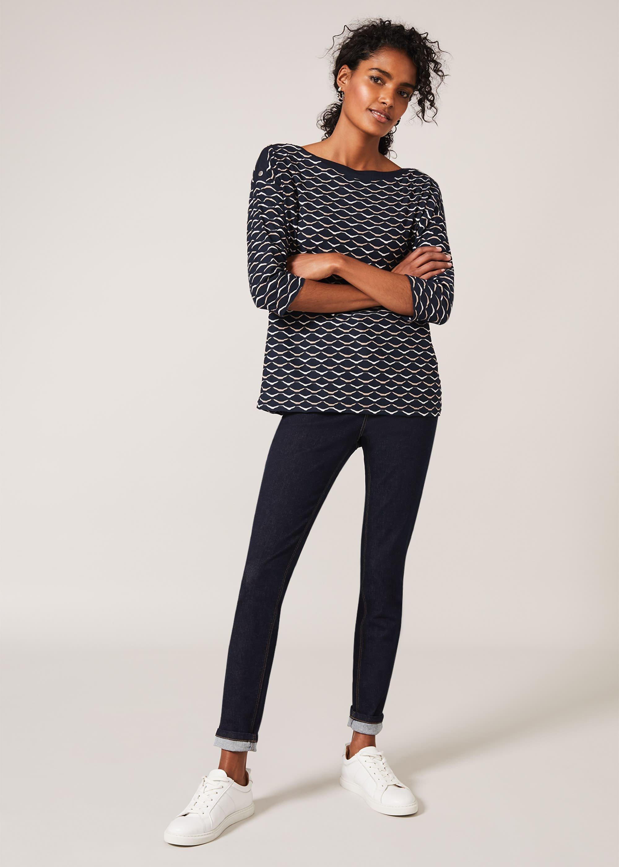 Alima Geometric Stripe Top