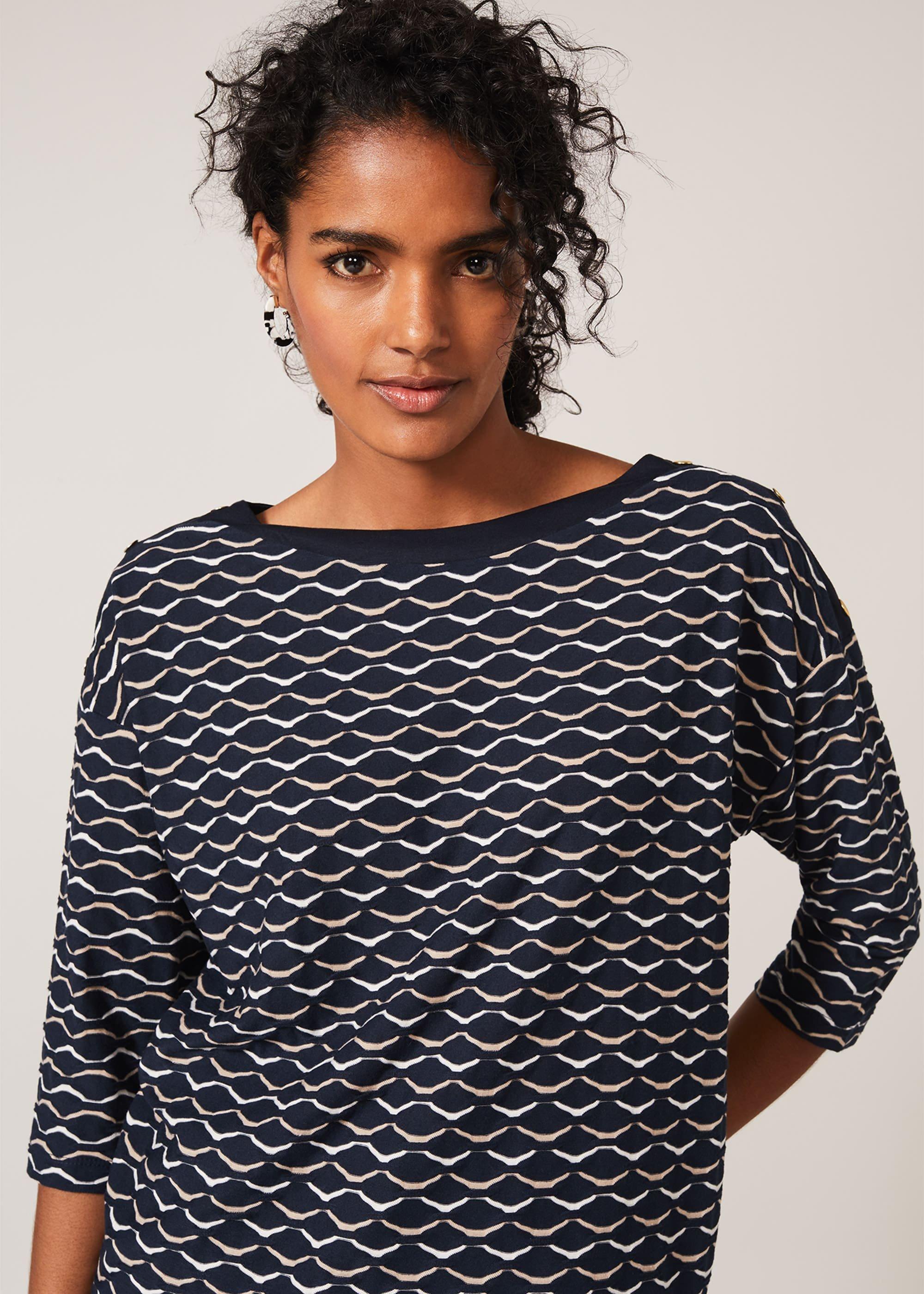 Alima Geometric Stripe Top