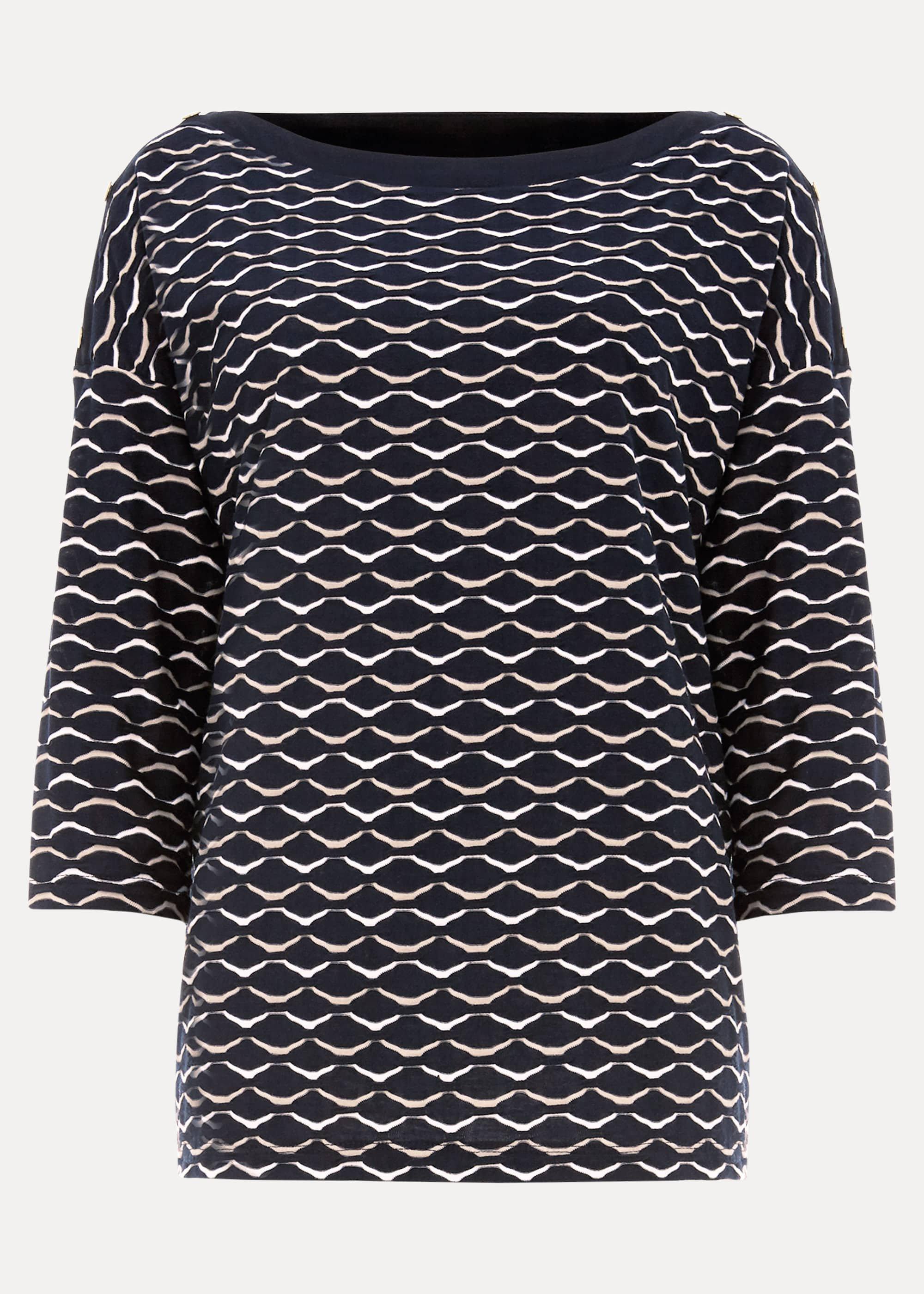 Alima Geometric Stripe Top