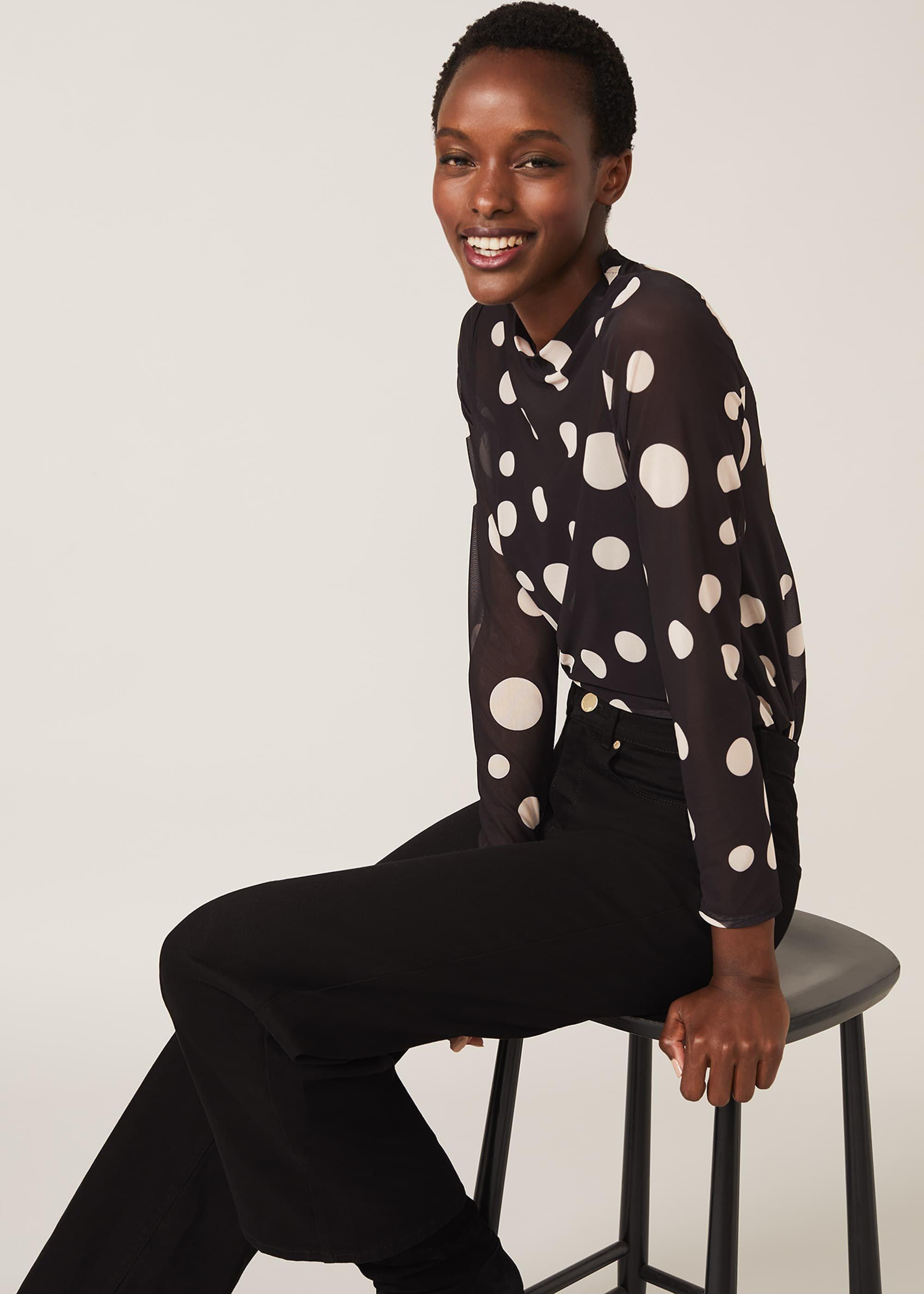 Vita Spot Mesh Print Top