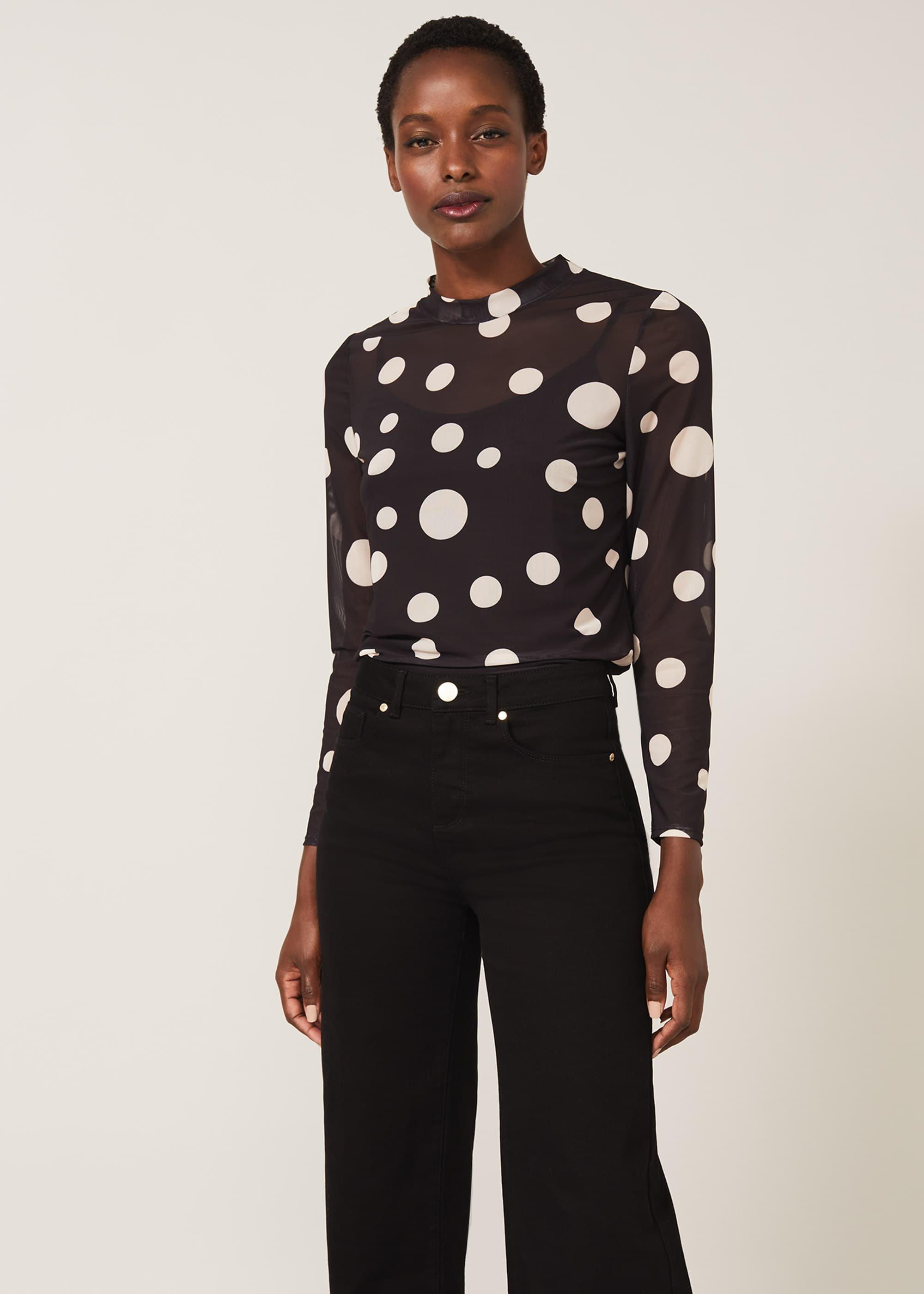 Vita Spot Mesh Print Top