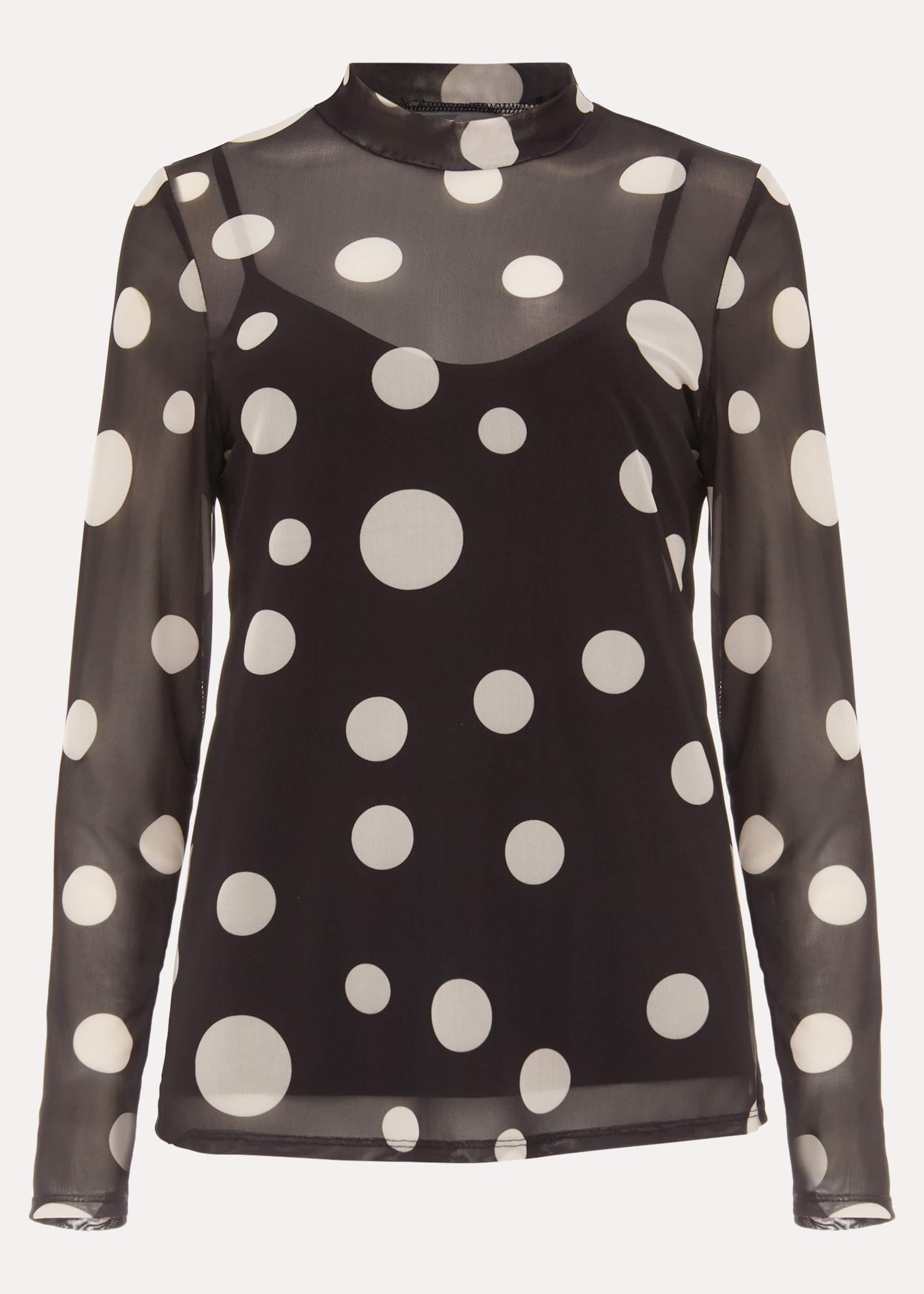 Vita Spot Mesh Print Top