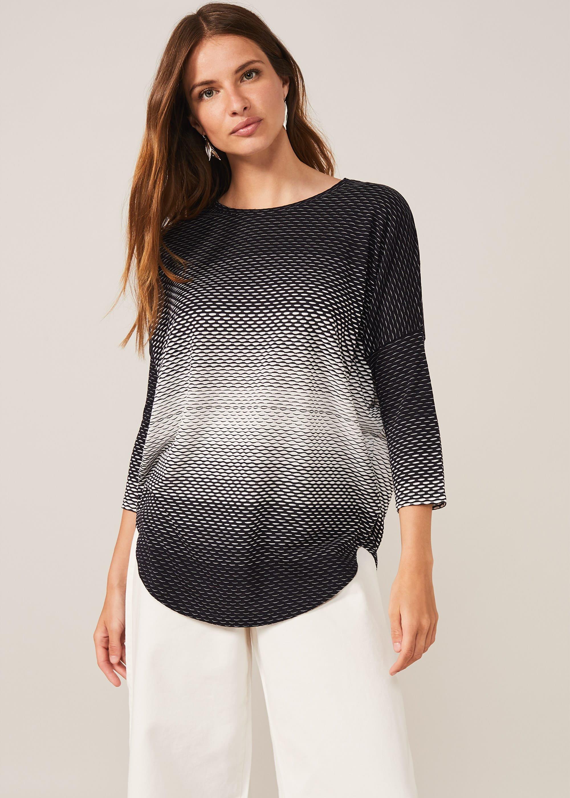 Catrina Ombre Textured Stripe Top