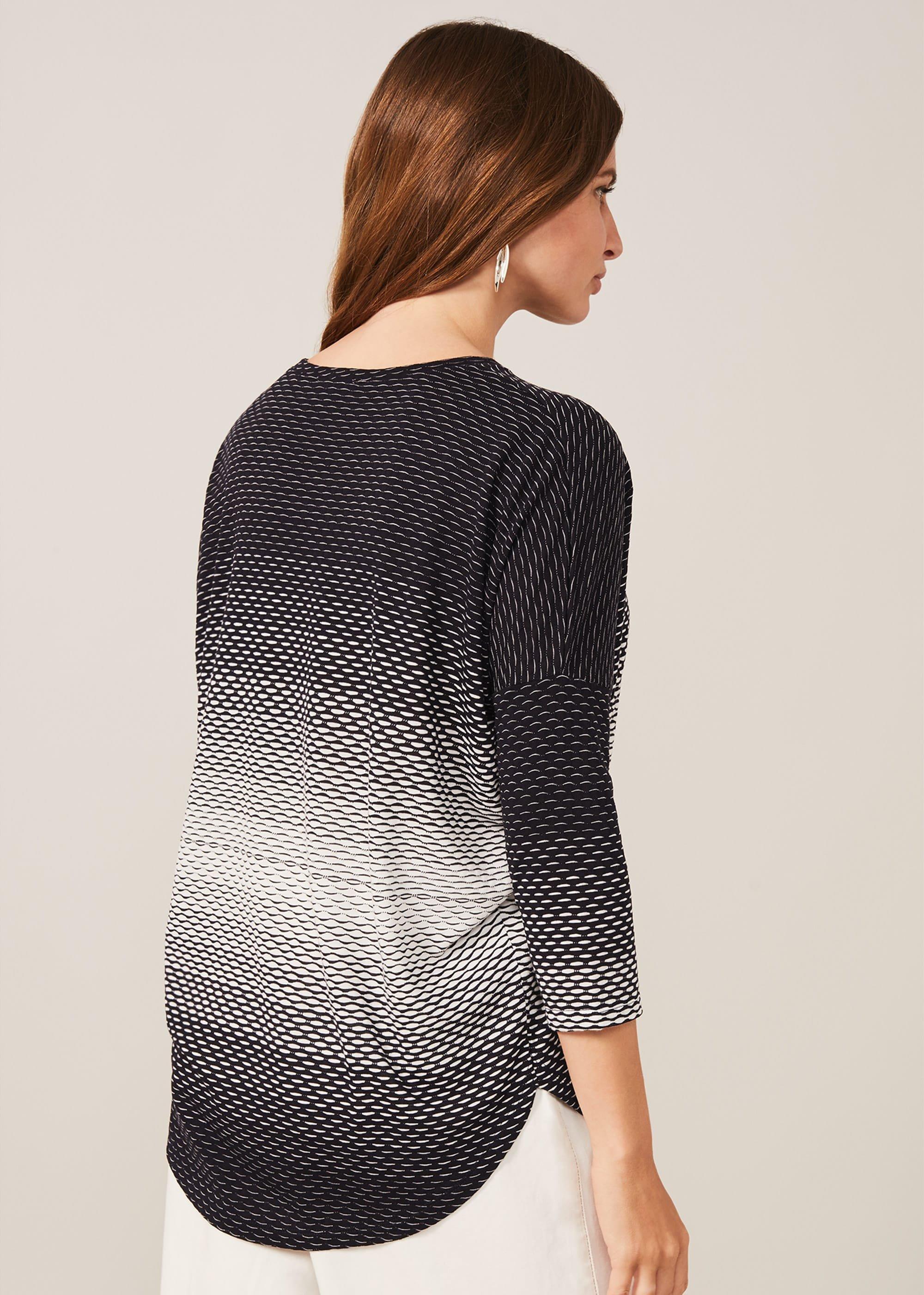 Catrina Ombre Textured Stripe Top