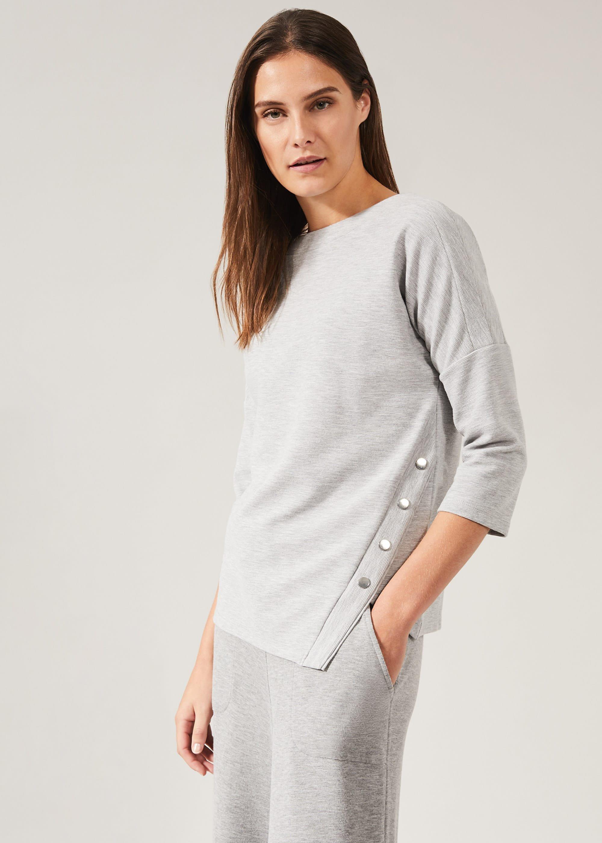 Ola Asymmetric Button Hem Detail Top