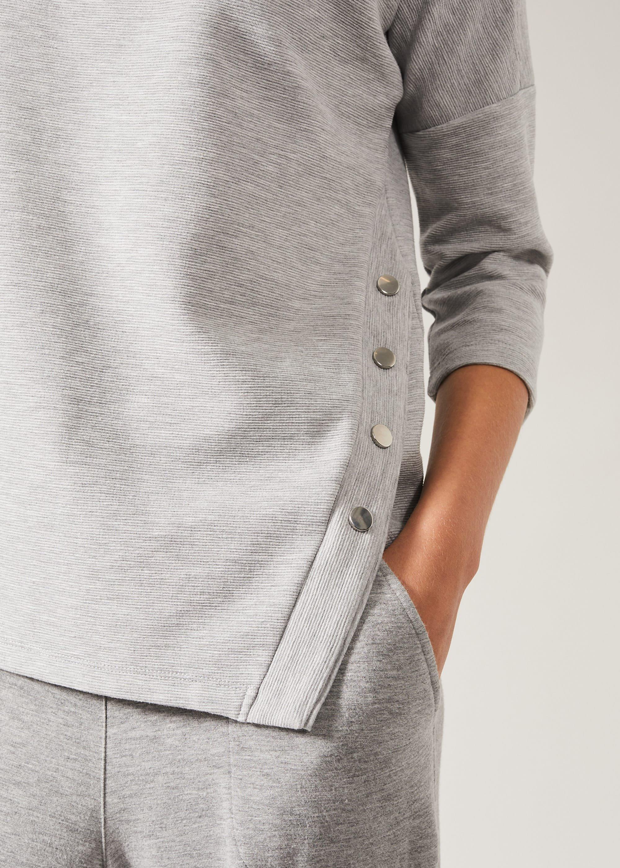 Ola Asymmetric Button Hem Detail Top