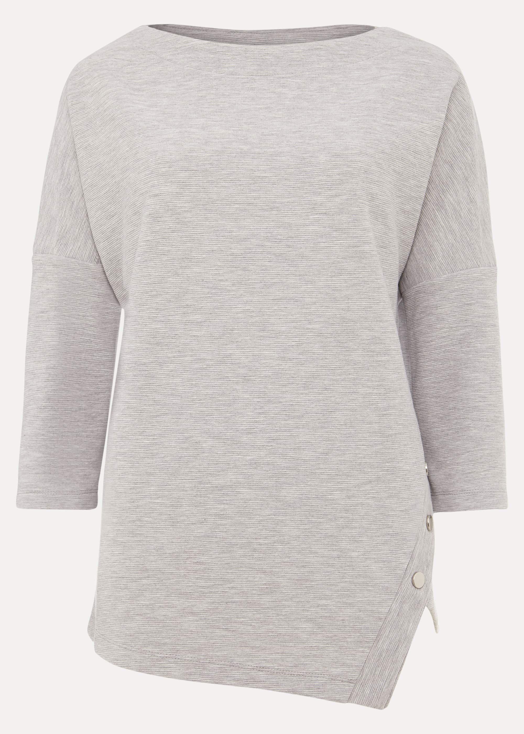 Ola Asymmetric Button Hem Detail Top