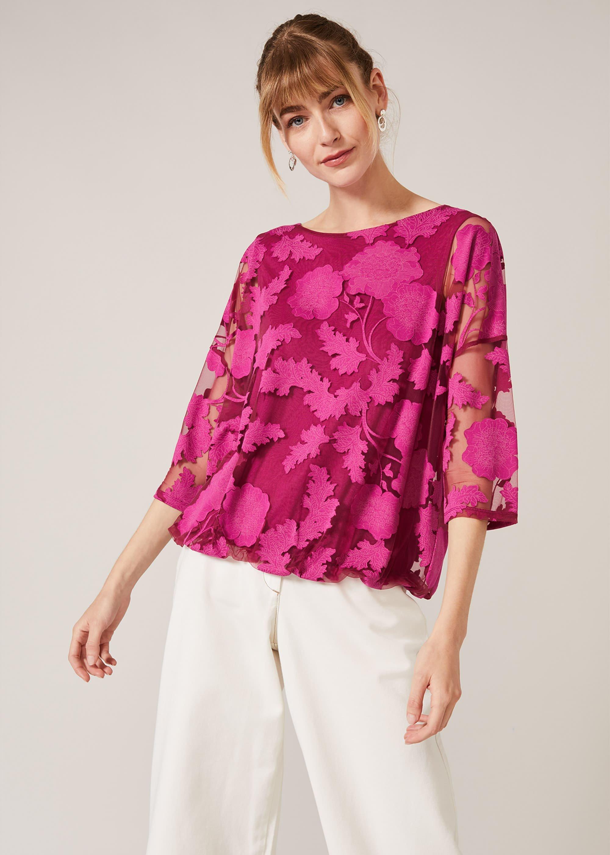 Reine Bubble Hem Burnout Top