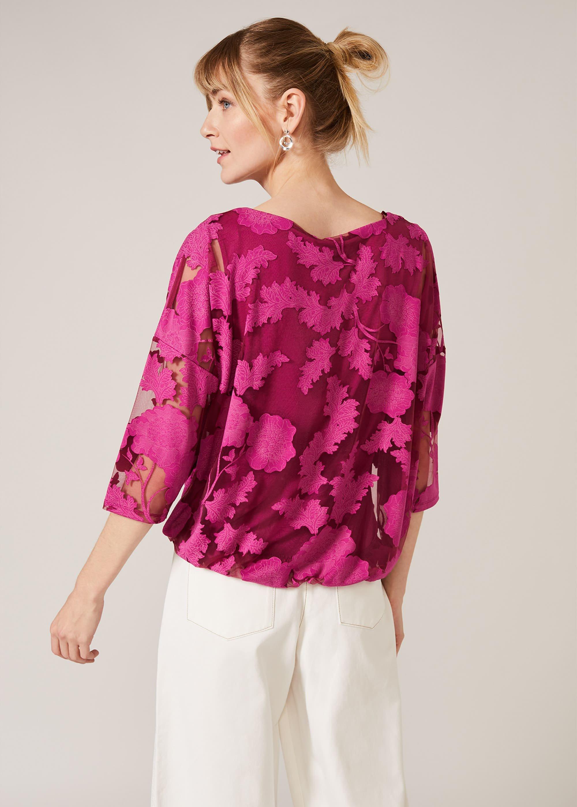 Reine Bubble Hem Burnout Top