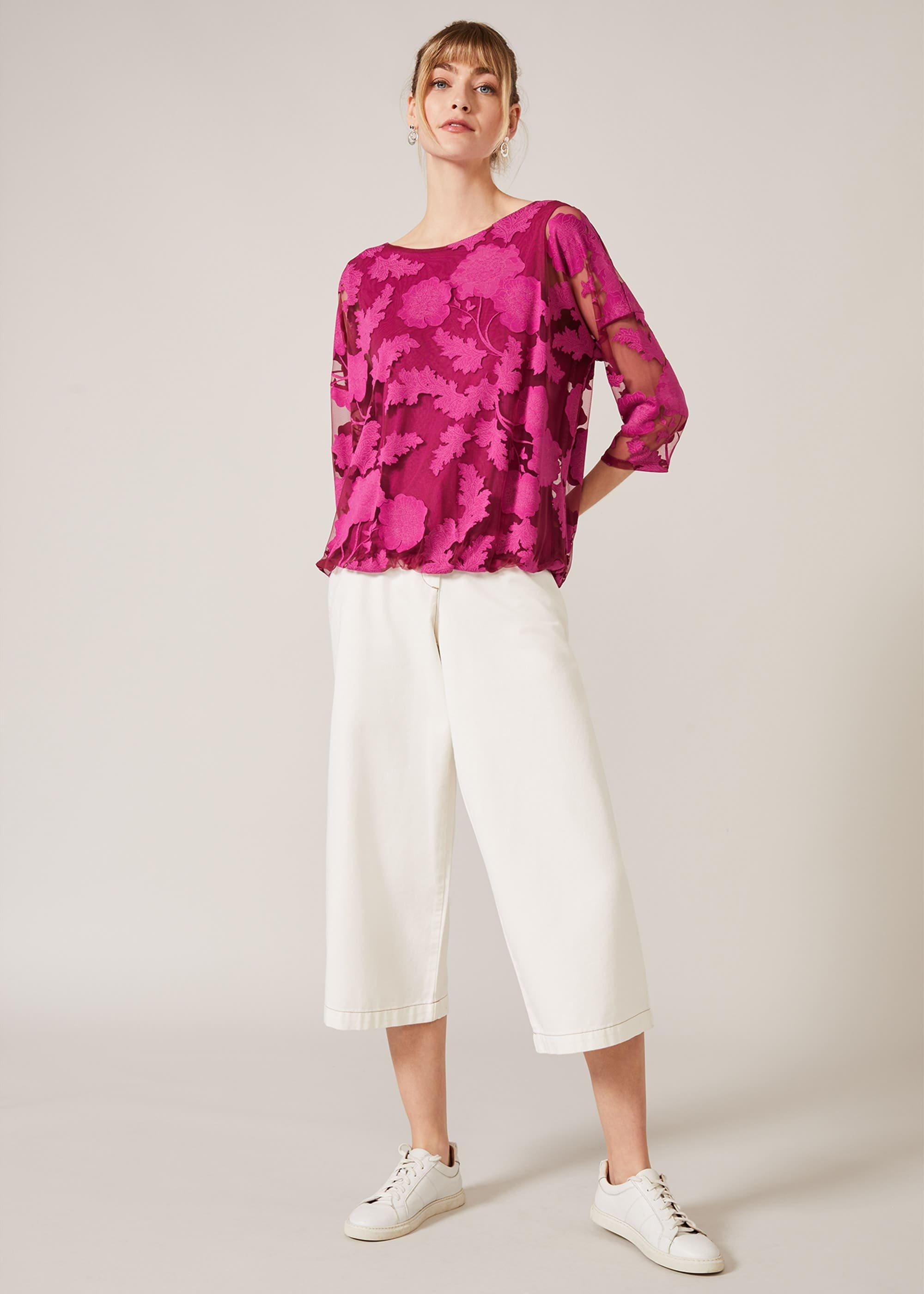 Reine Bubble Hem Burnout Top