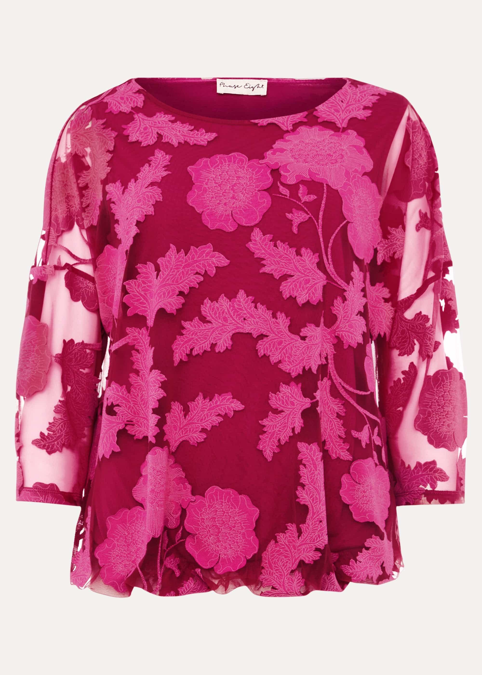 Reine Bubble Hem Burnout Top