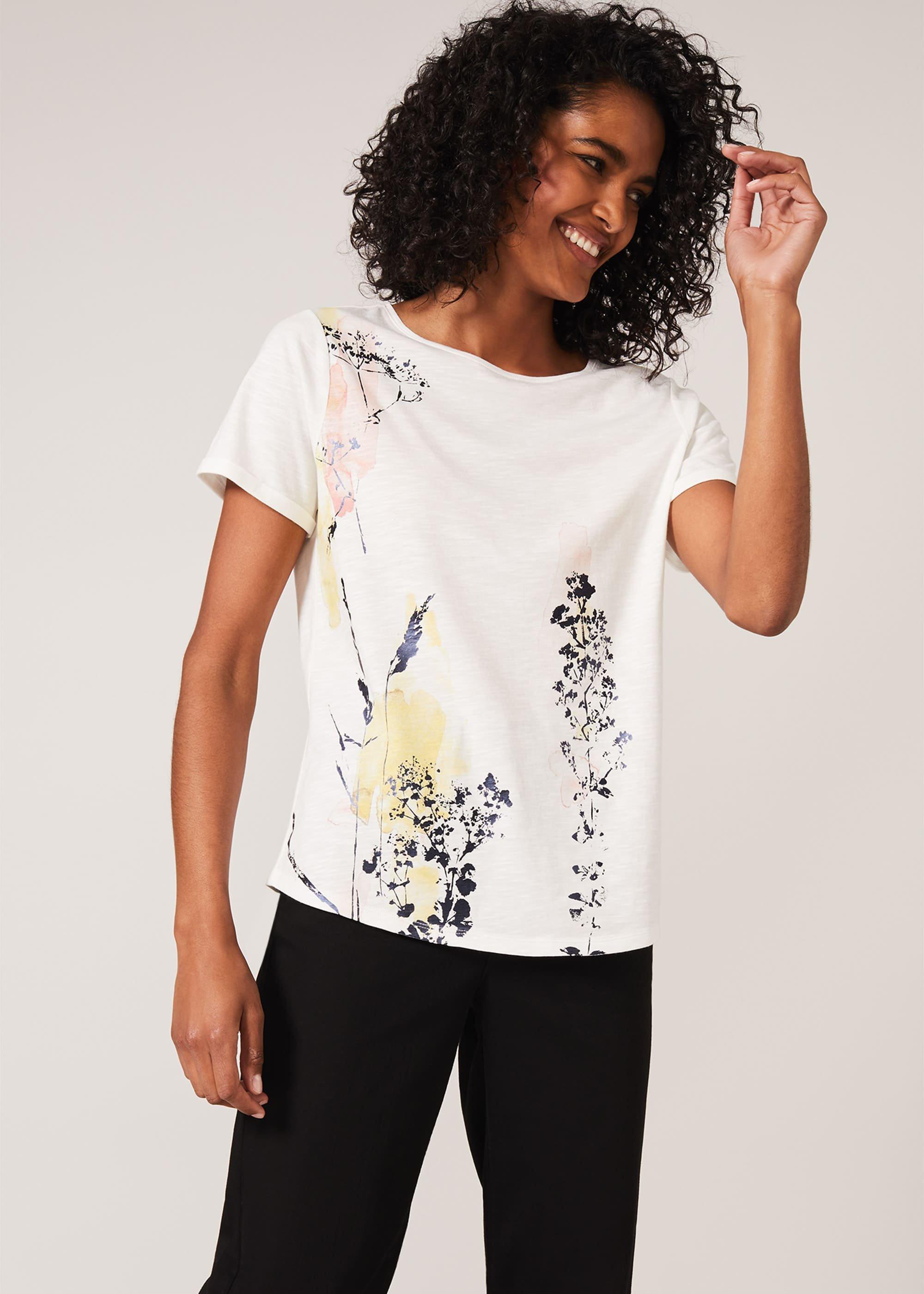 Kerria Floral Print Foil Top