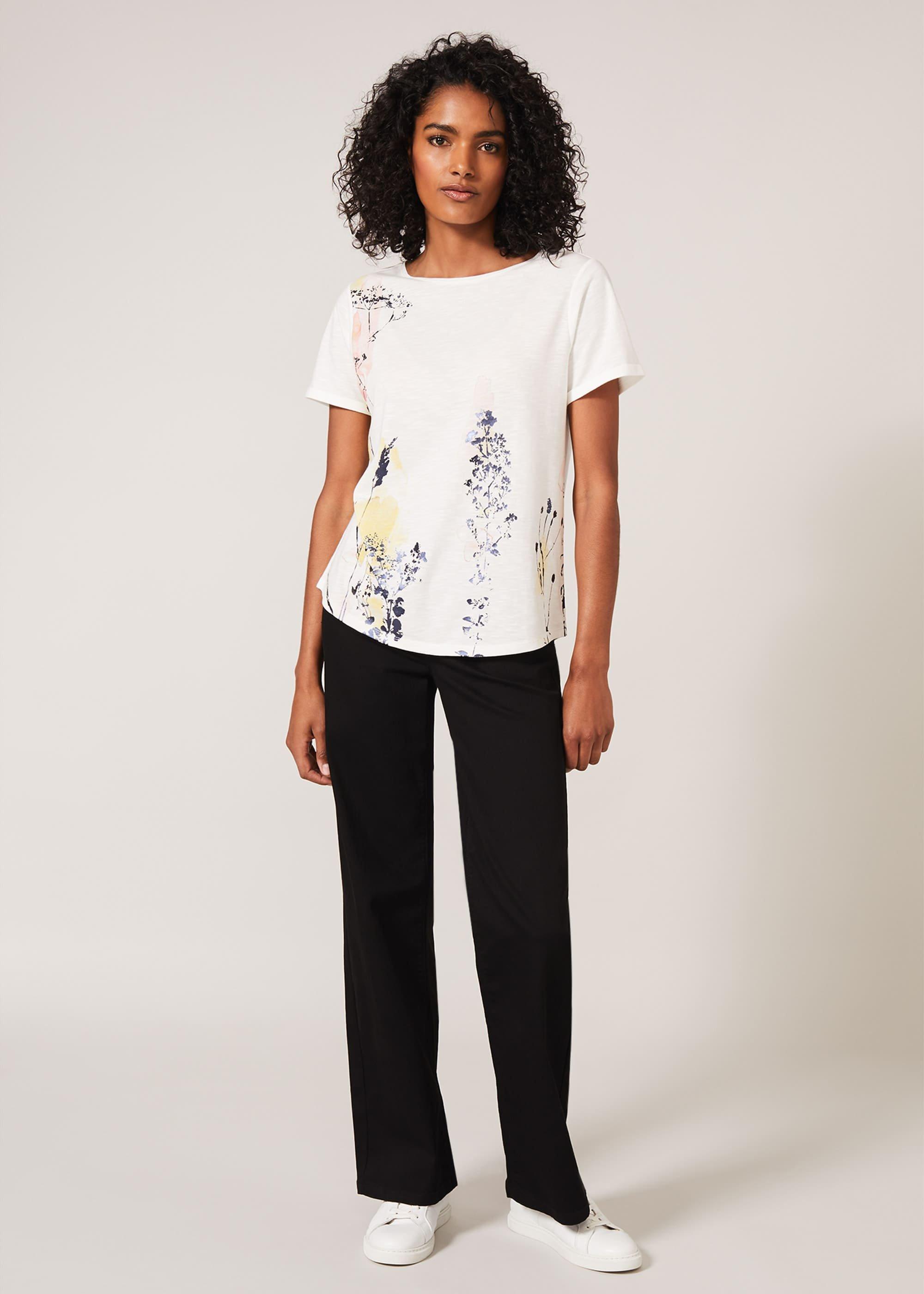 Kerria Floral Print Foil Top