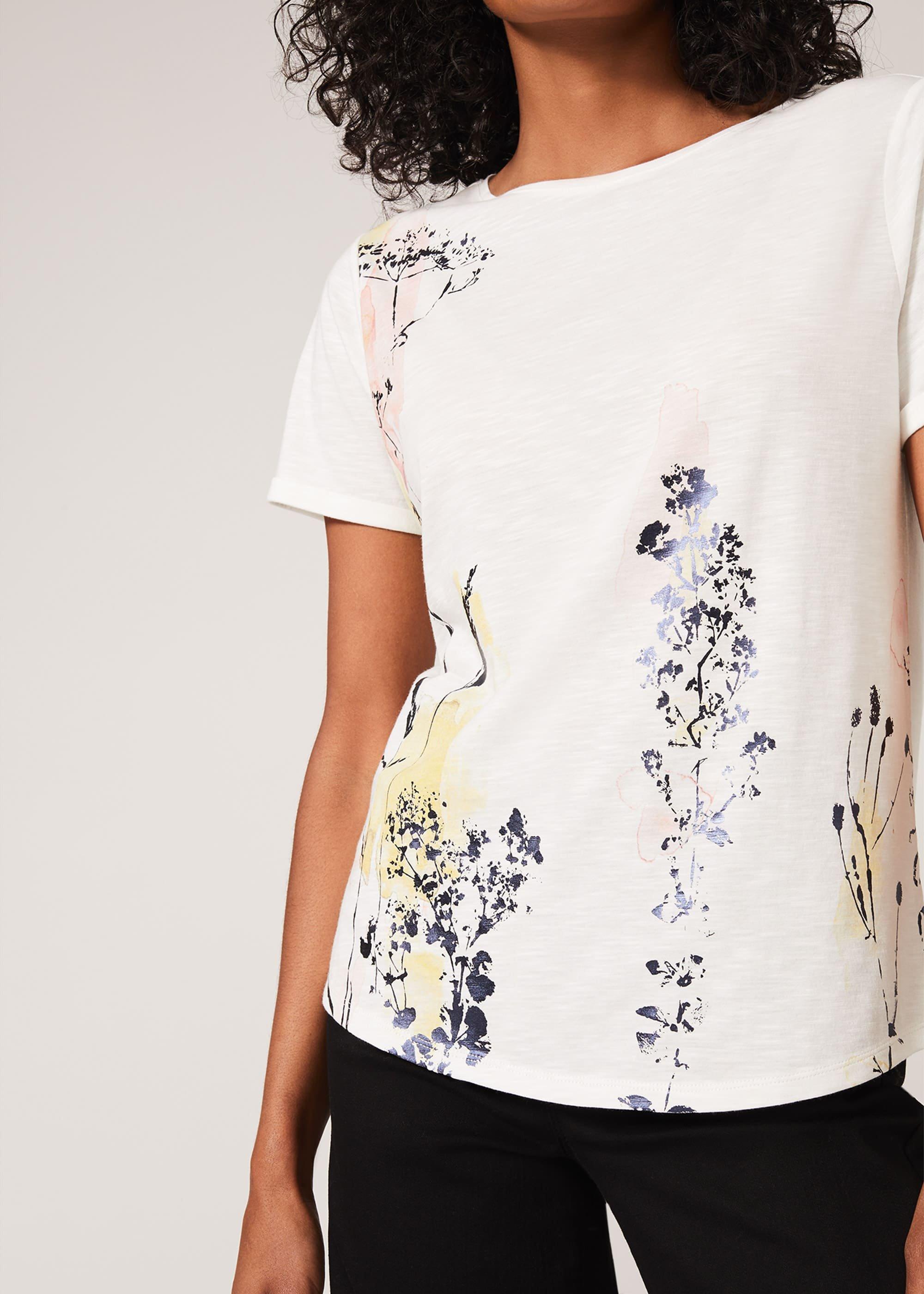 Kerria Floral Print Foil Top