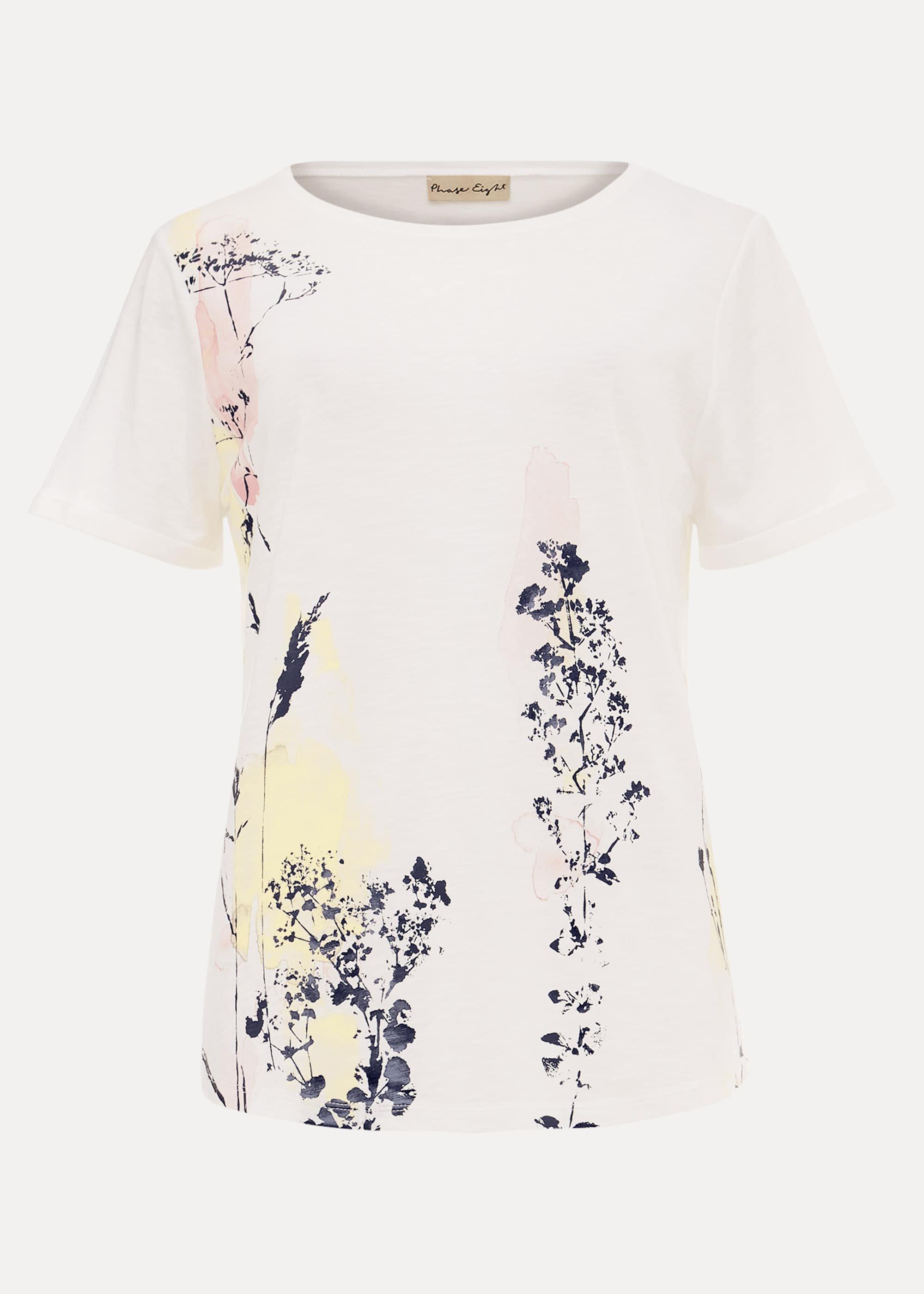 Kerria Floral Print Foil Top