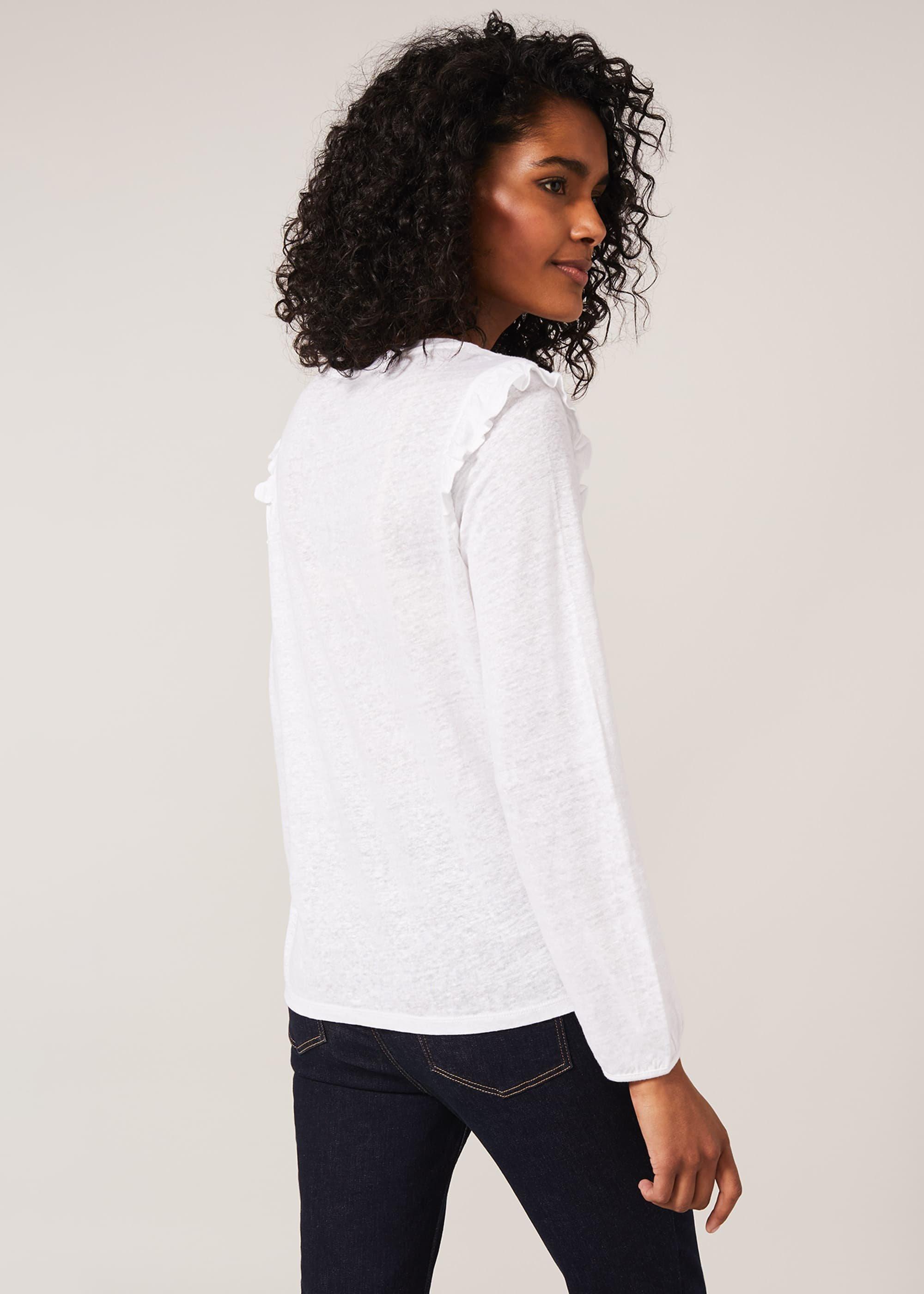 Linen Frill Detail Top