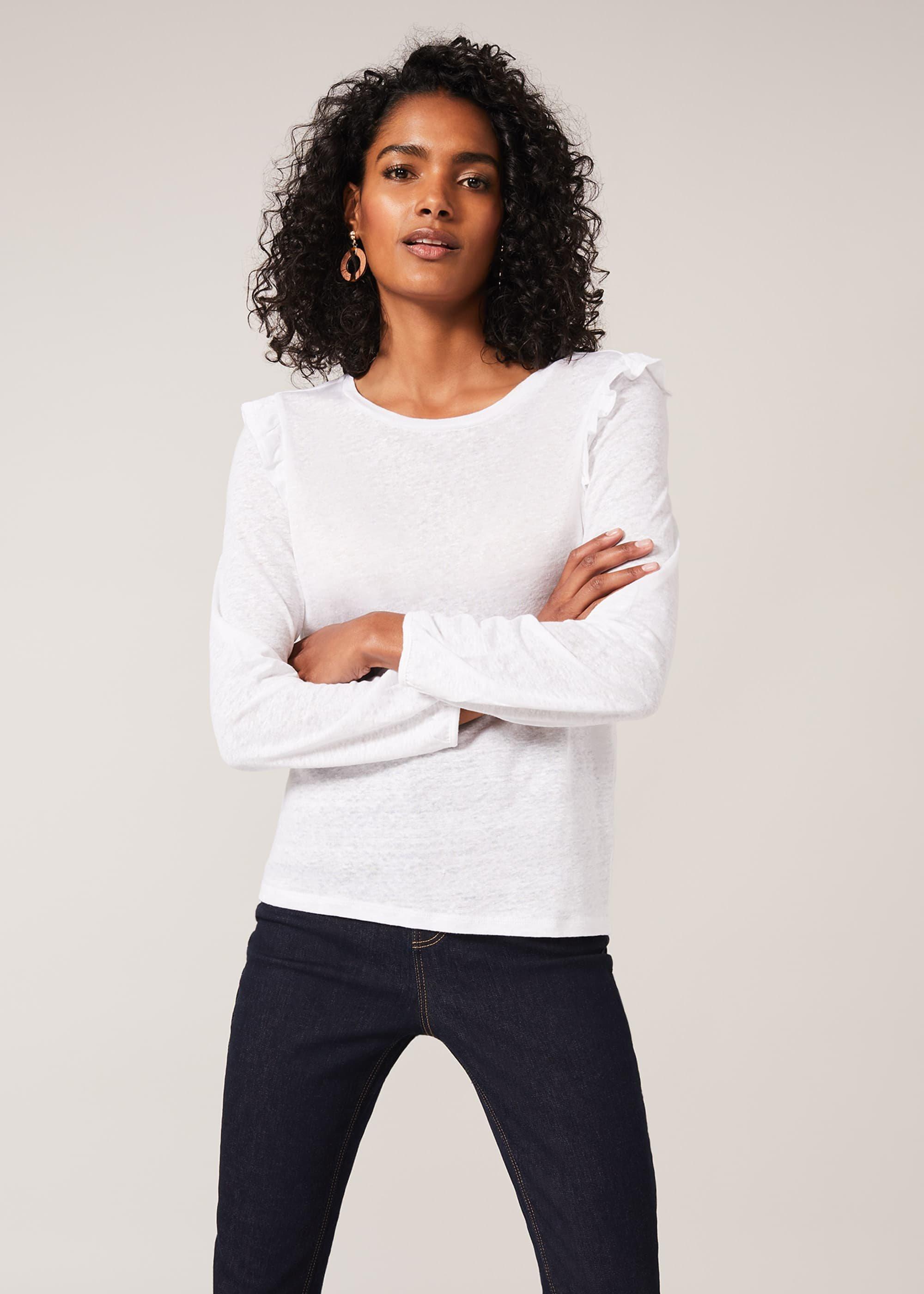 Linen Frill Detail Top