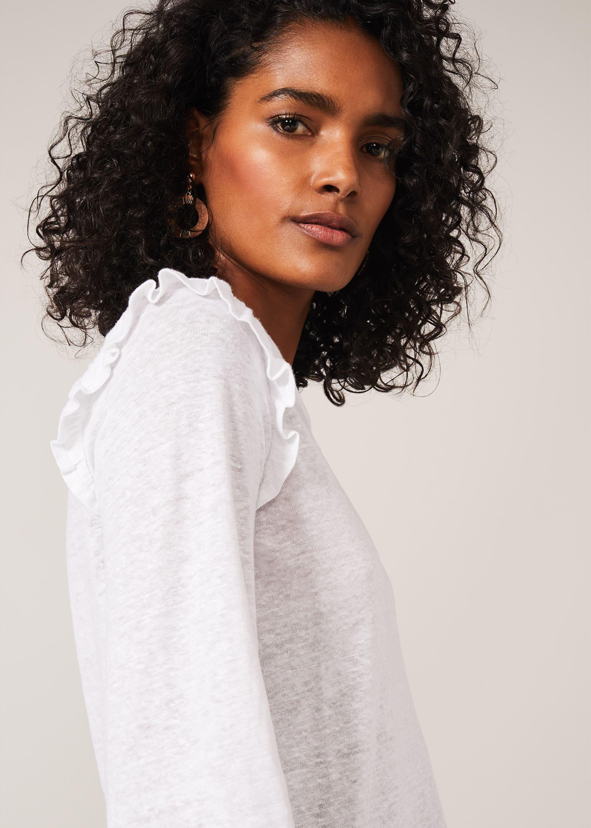 Linen Frill Detail Top