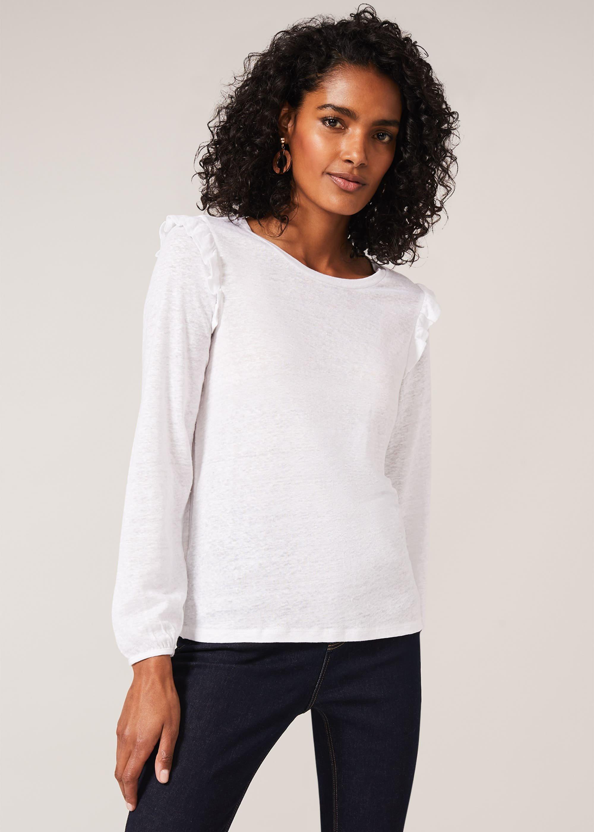 Linen Frill Detail Top
