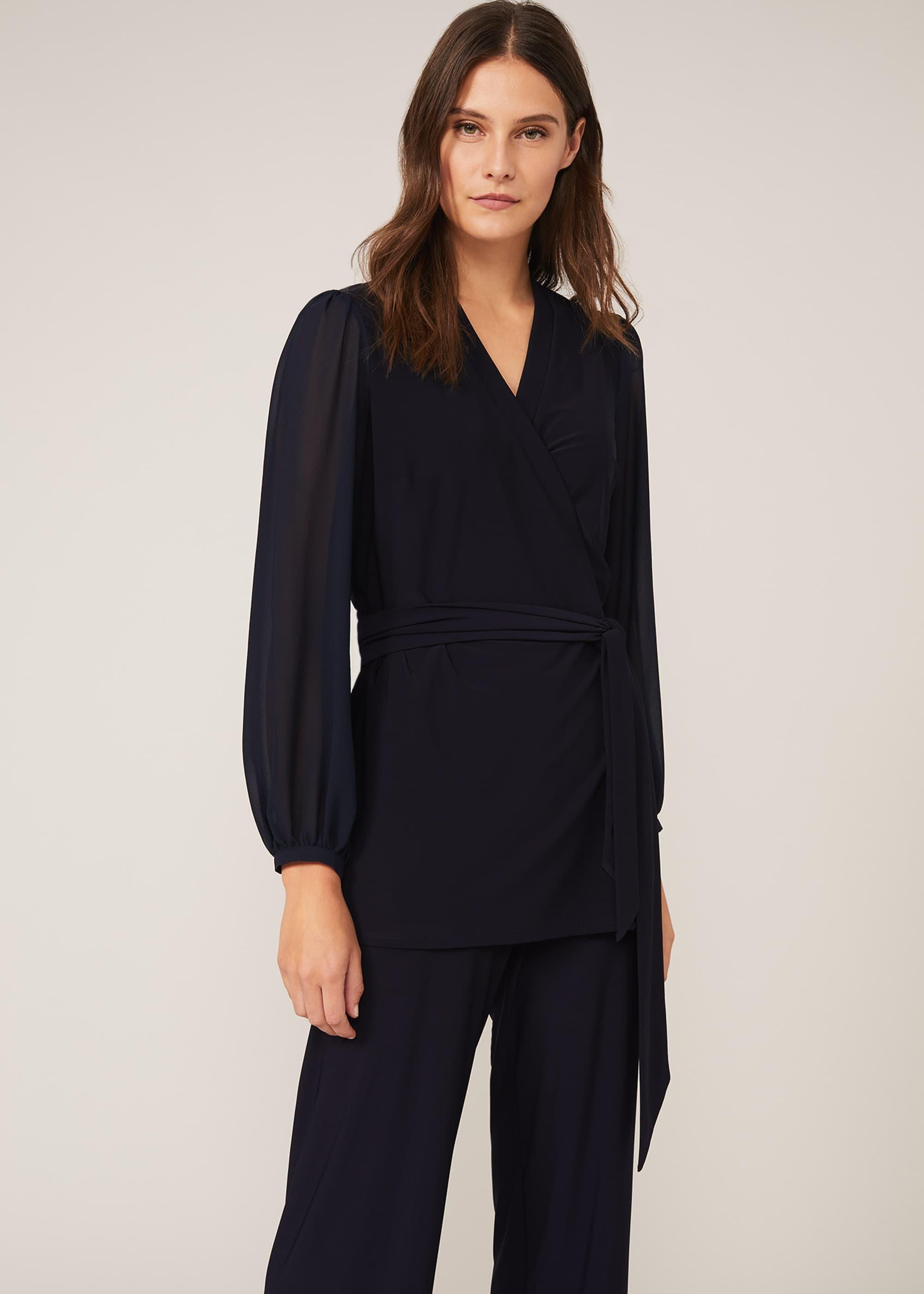Corinne Jersey Wrap Top