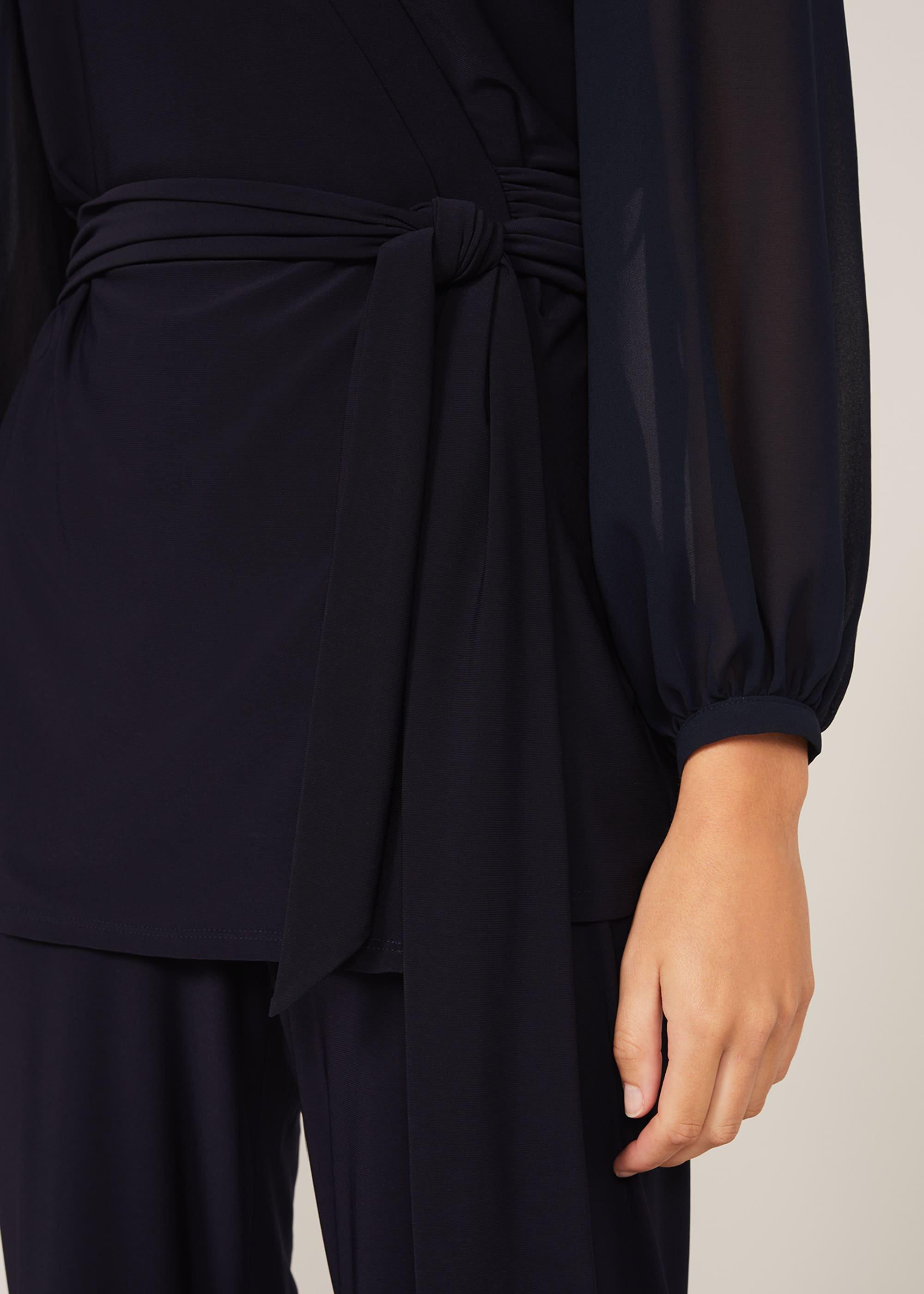 Corinne Jersey Wrap Top