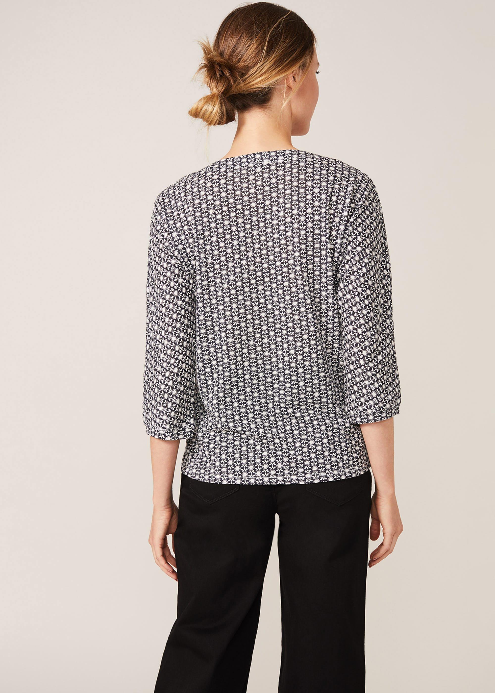 Florentine Button Front Print Top