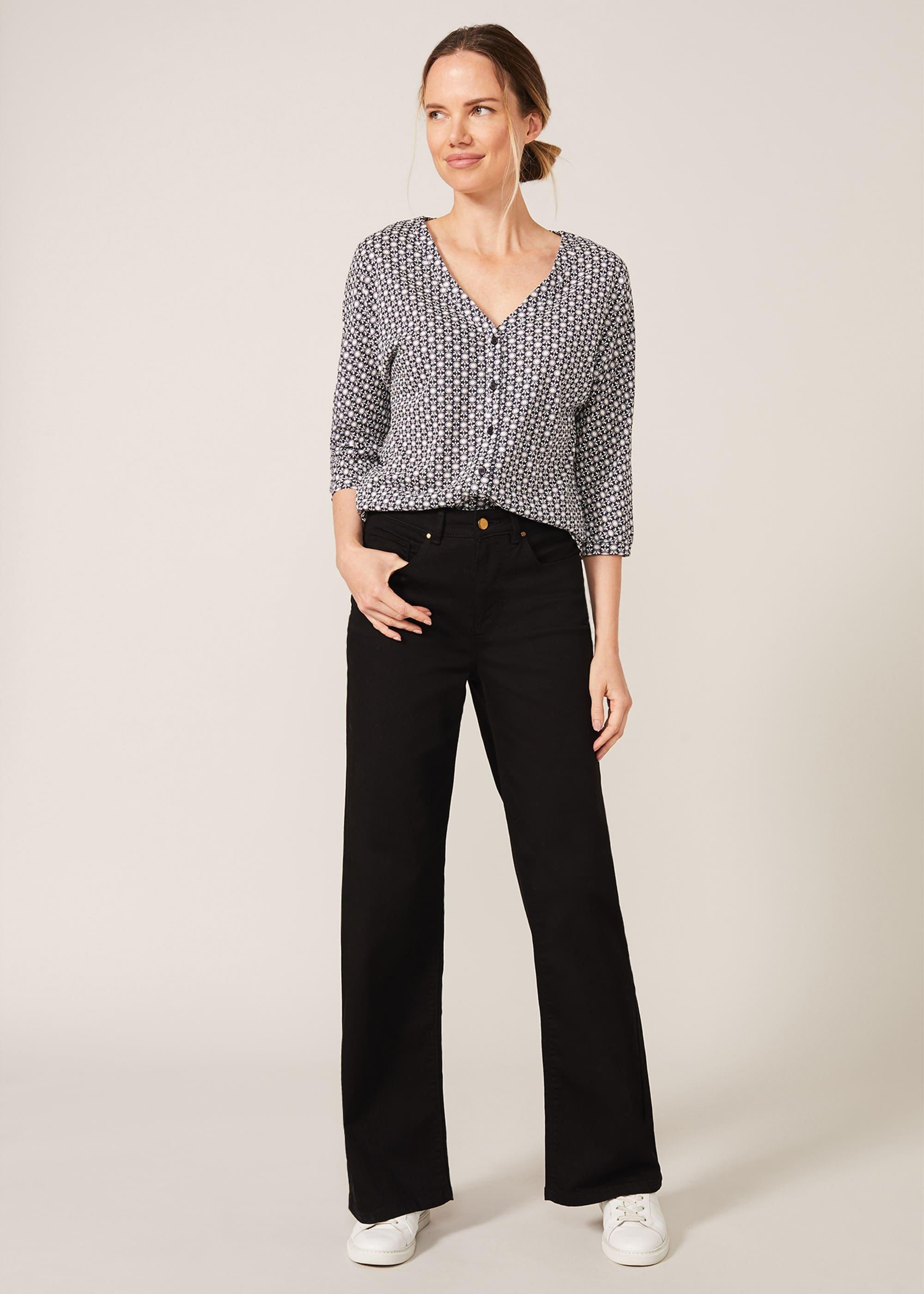 Florentine Button Front Print Top