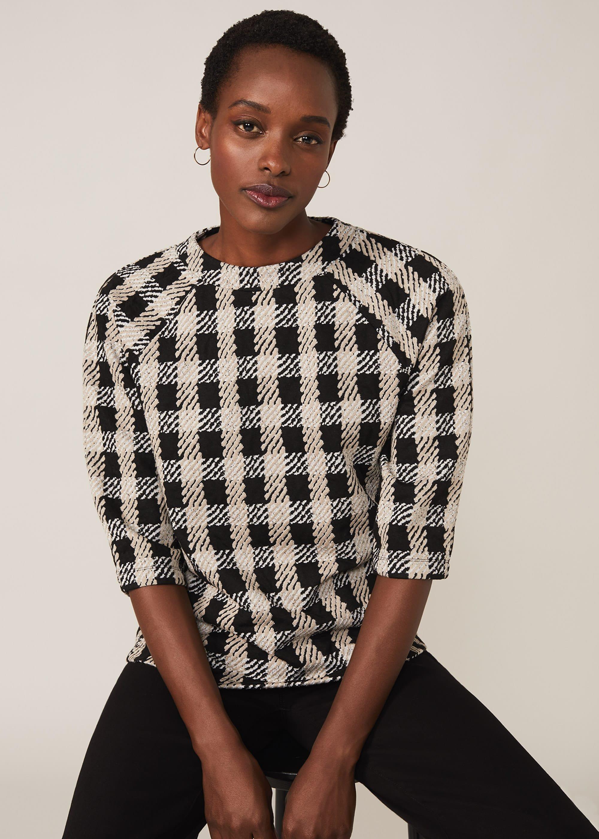 Check Jacquard Top