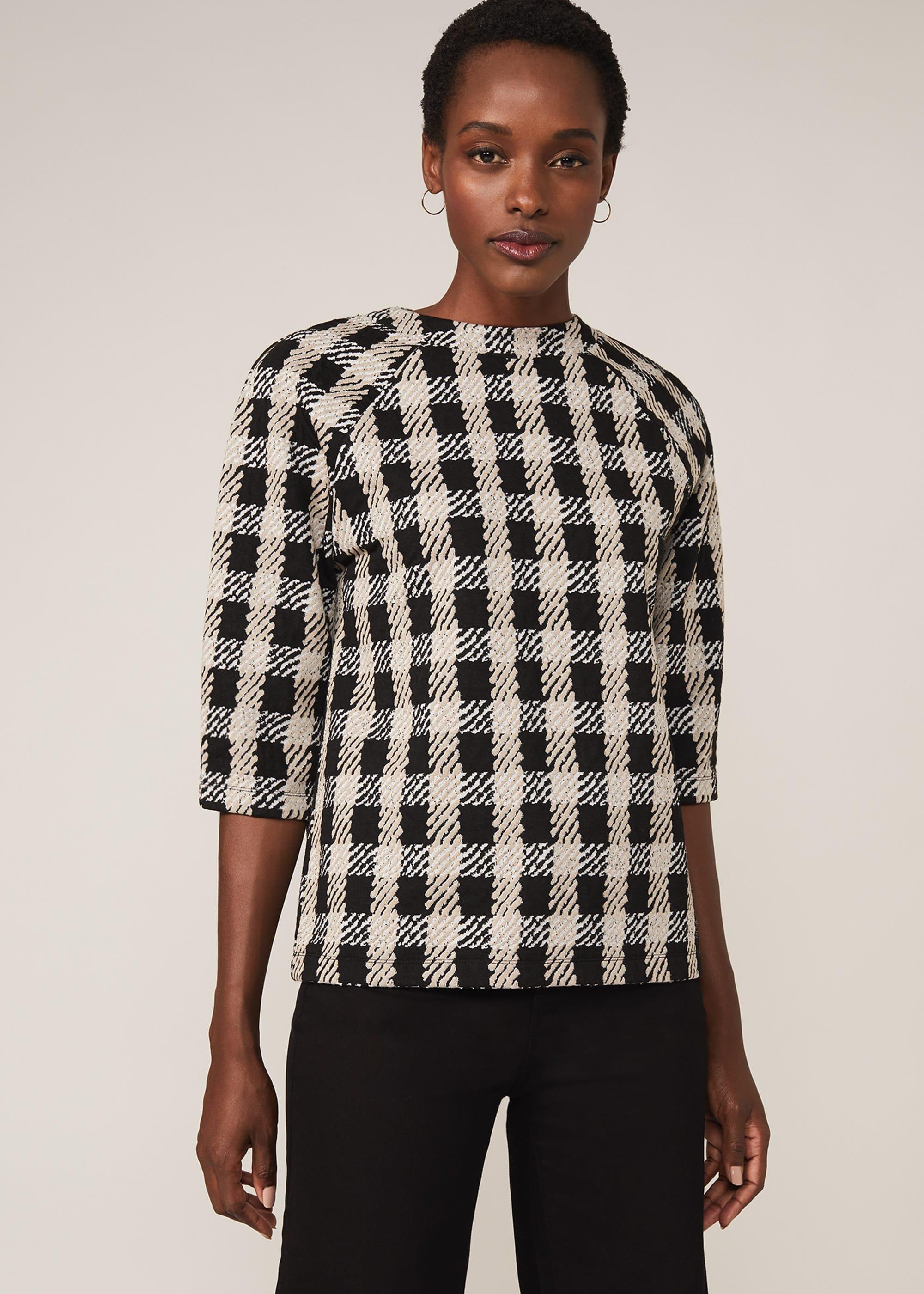 Check Jacquard Top