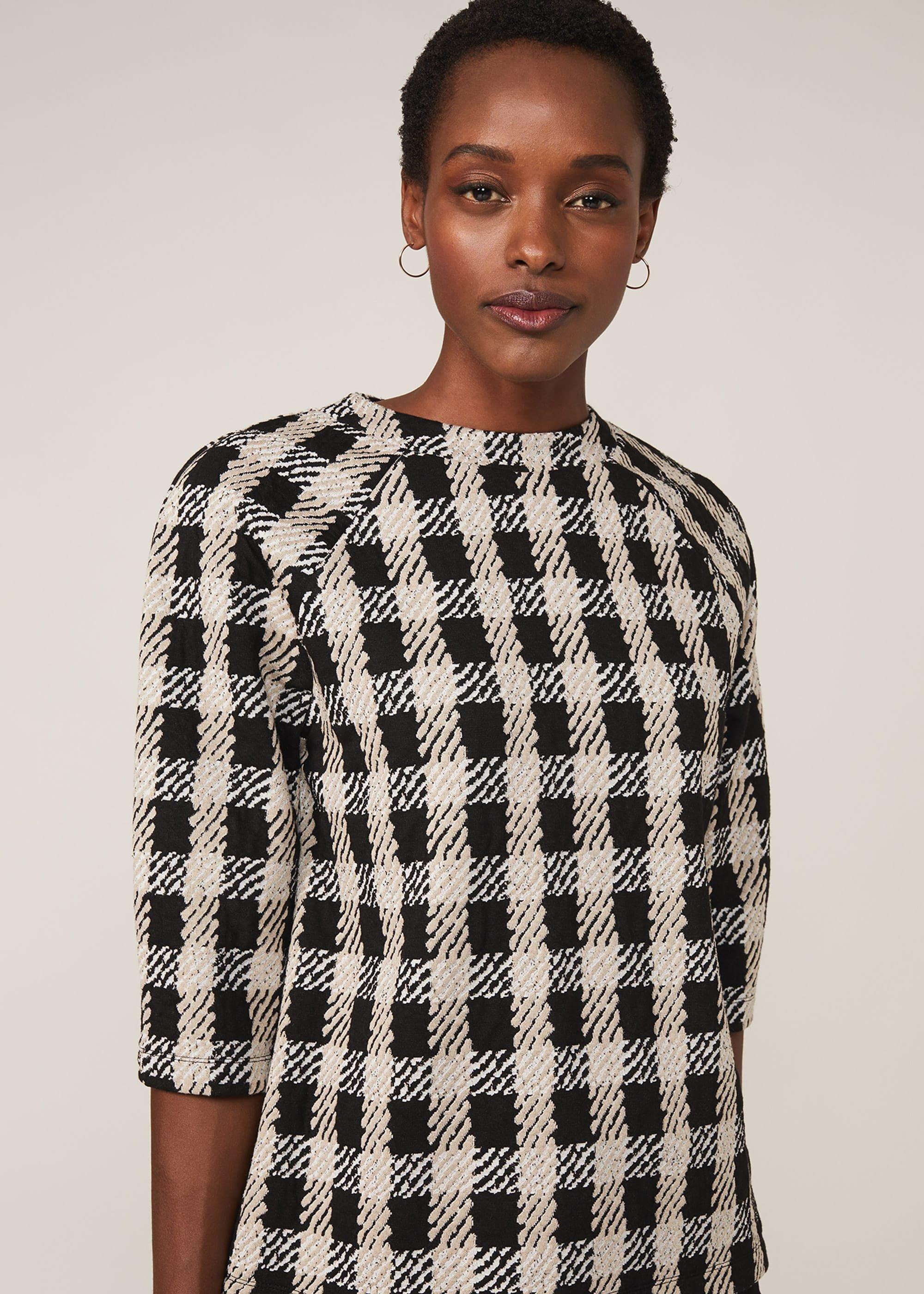 Check Jacquard Top