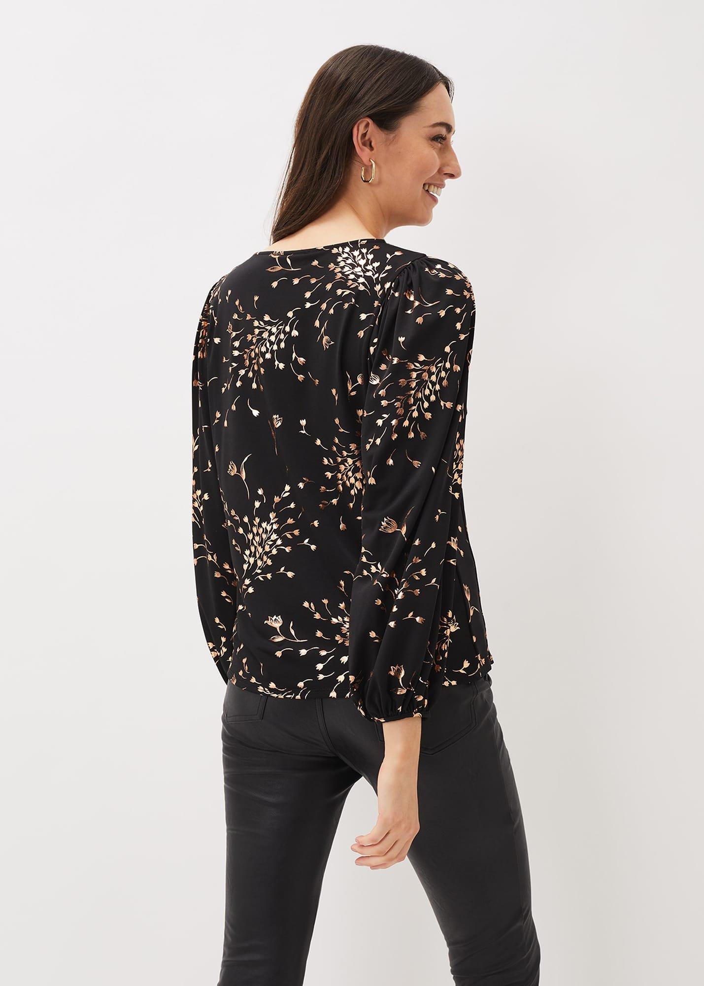 Jacinta Floral Foil Top