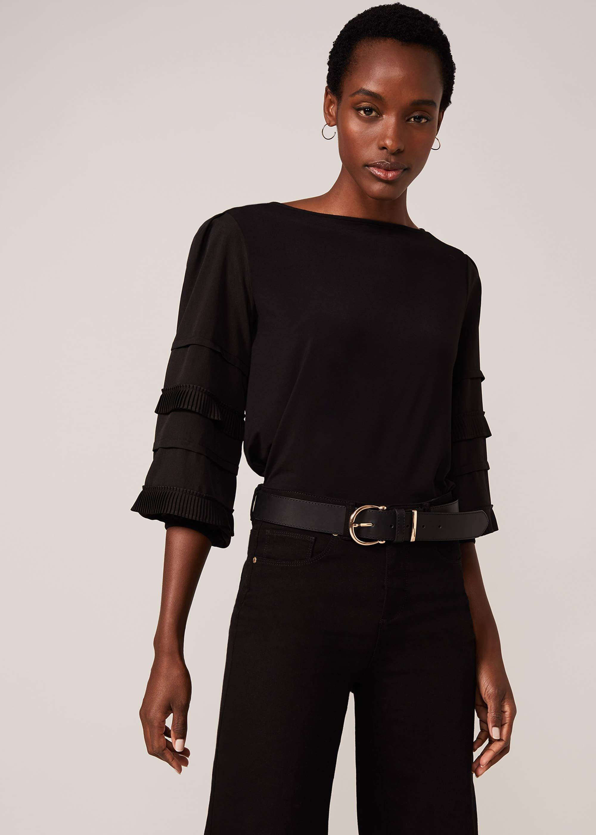Willow Woven Frill Sleeve Detail Top