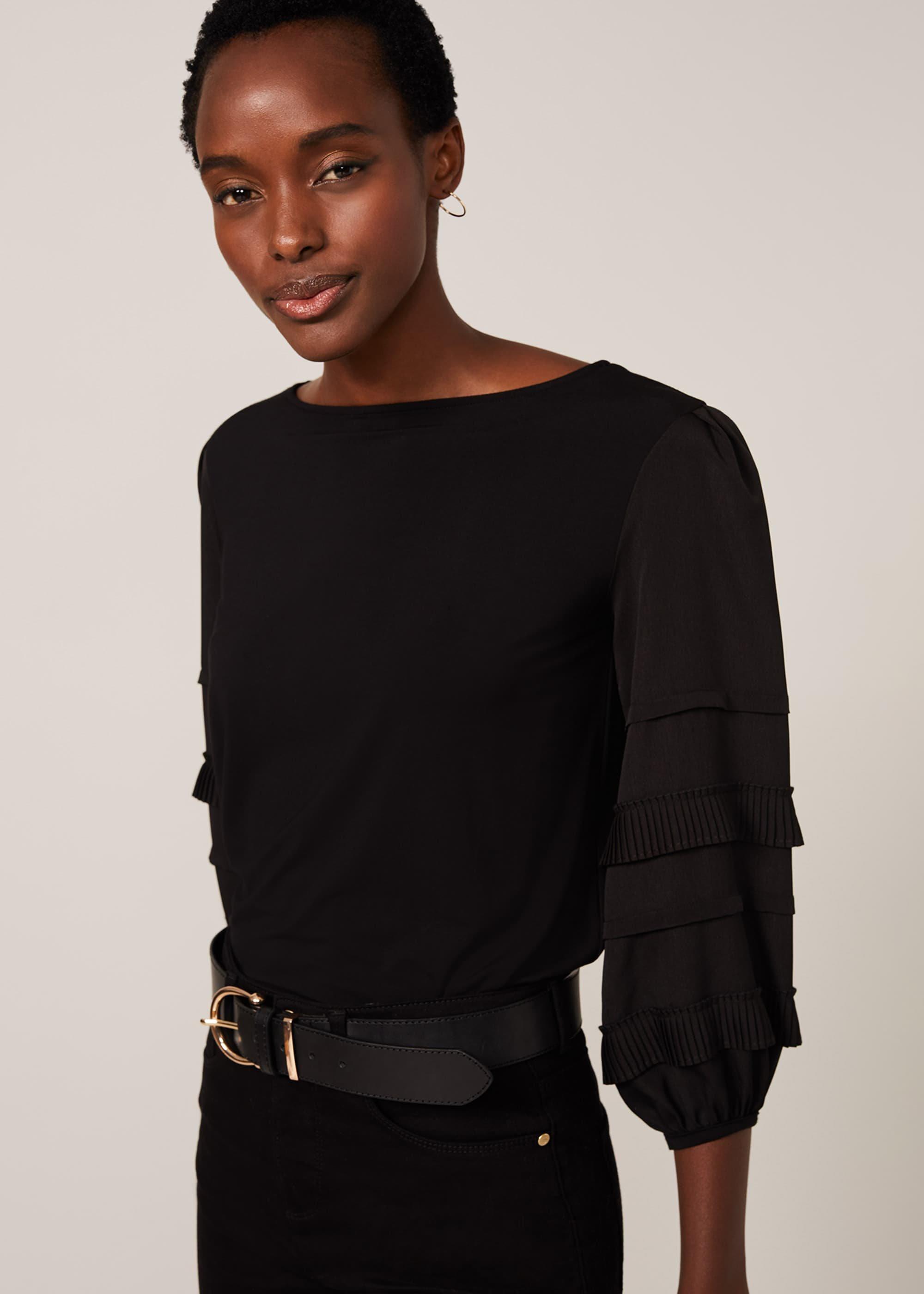 Willow Woven Frill Sleeve Detail Top