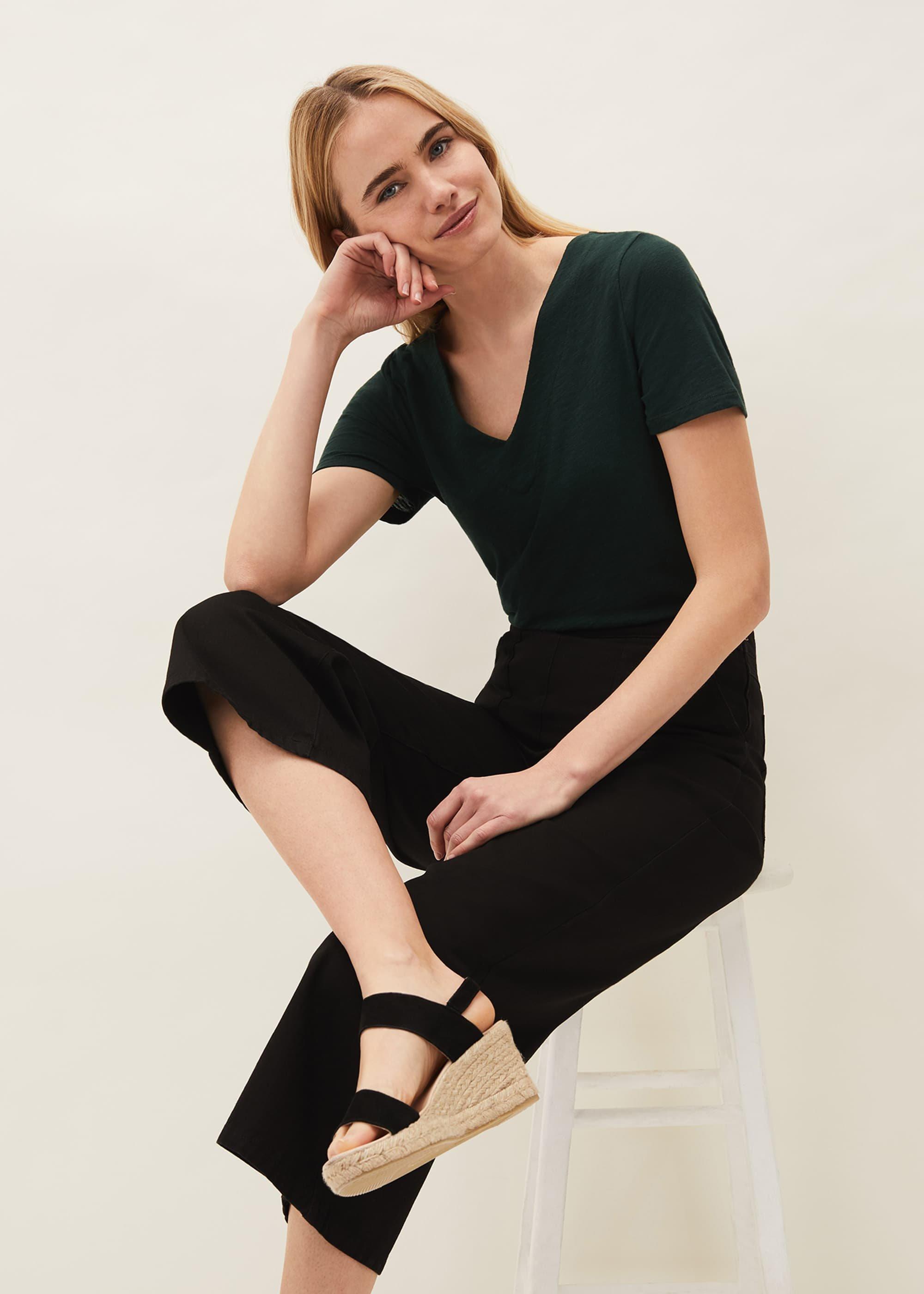 Elspeth V-Neck Cotton T-Shirt