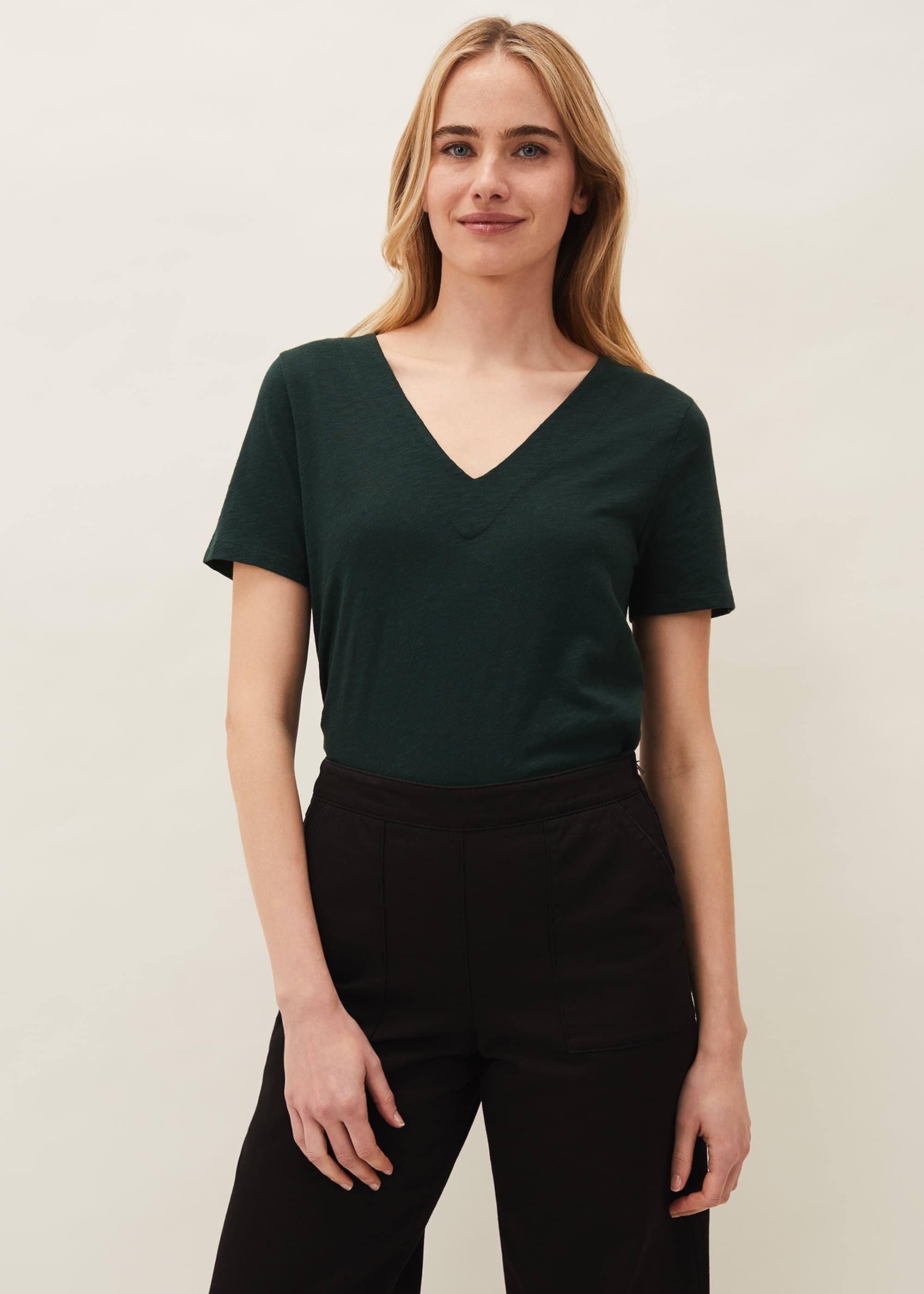 Elspeth V-Neck Cotton T-Shirt