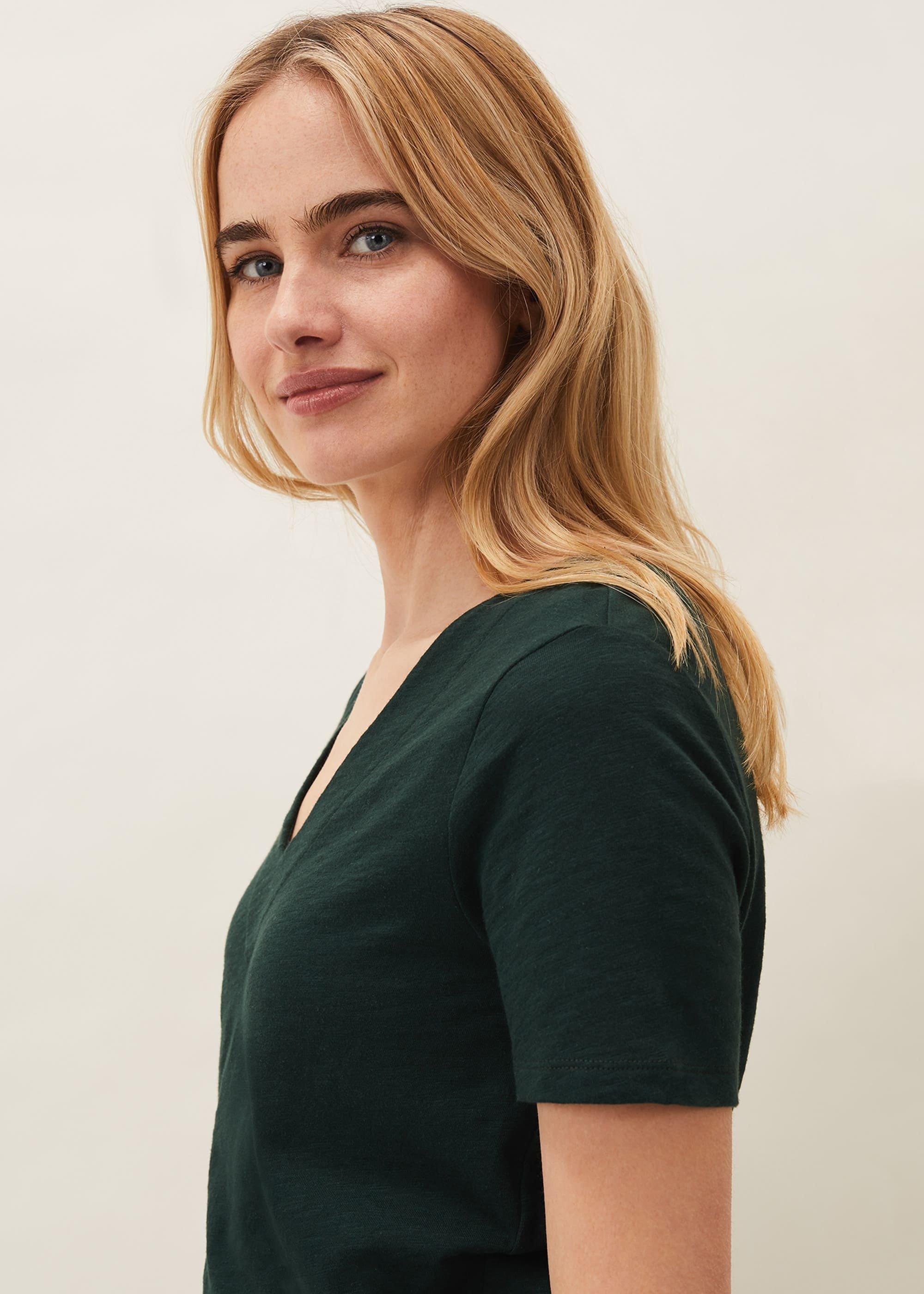 Elspeth V-Neck Cotton T-Shirt
