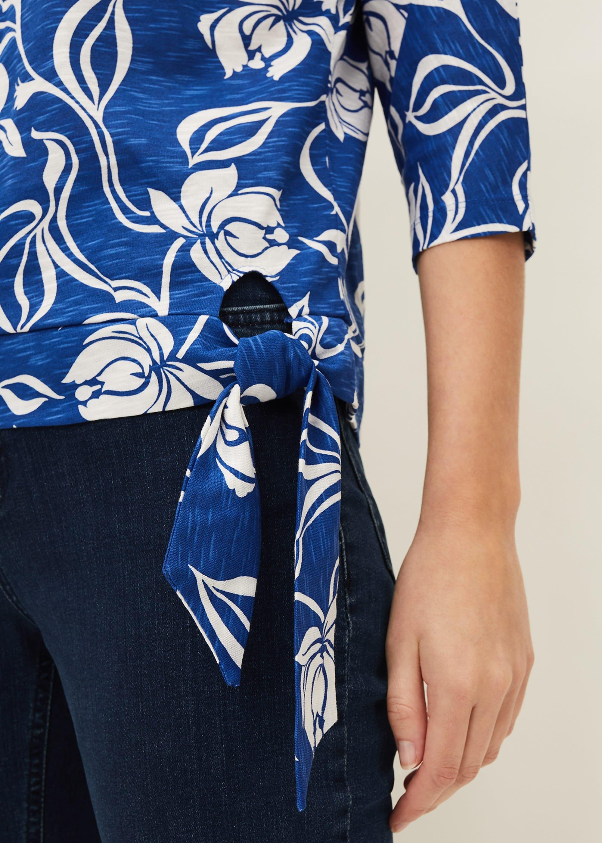 Cassidy Floral Printed Tie Hem Top