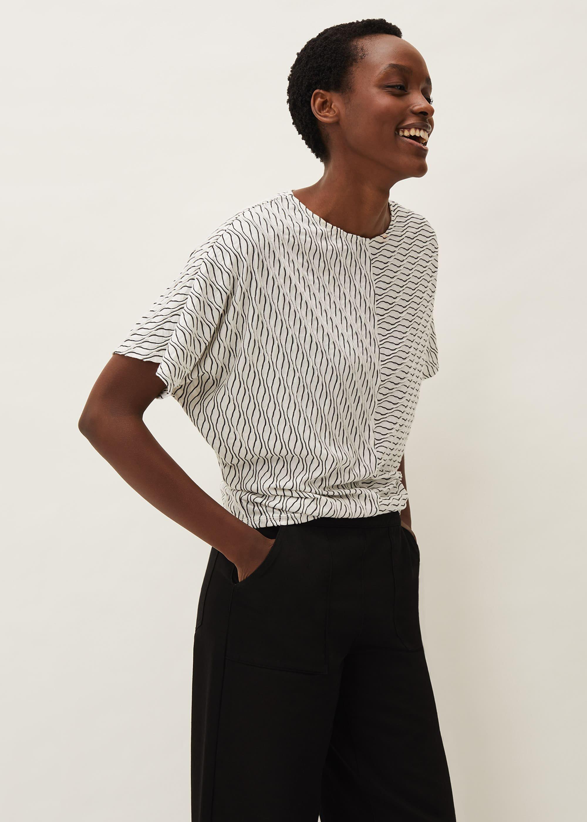 Mollie Cutabout Stripe Textured Top
