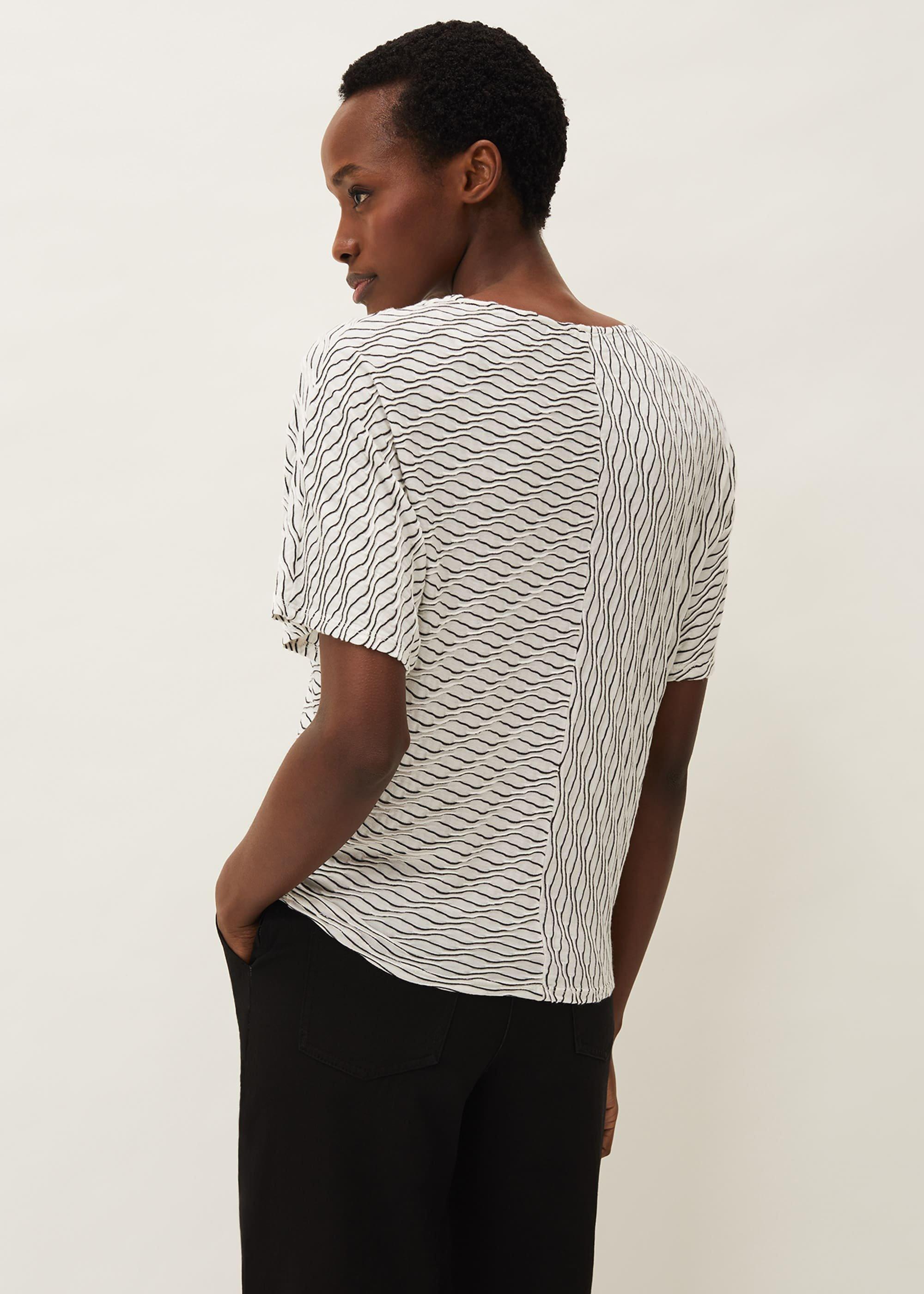 Mollie Cutabout Stripe Textured Top