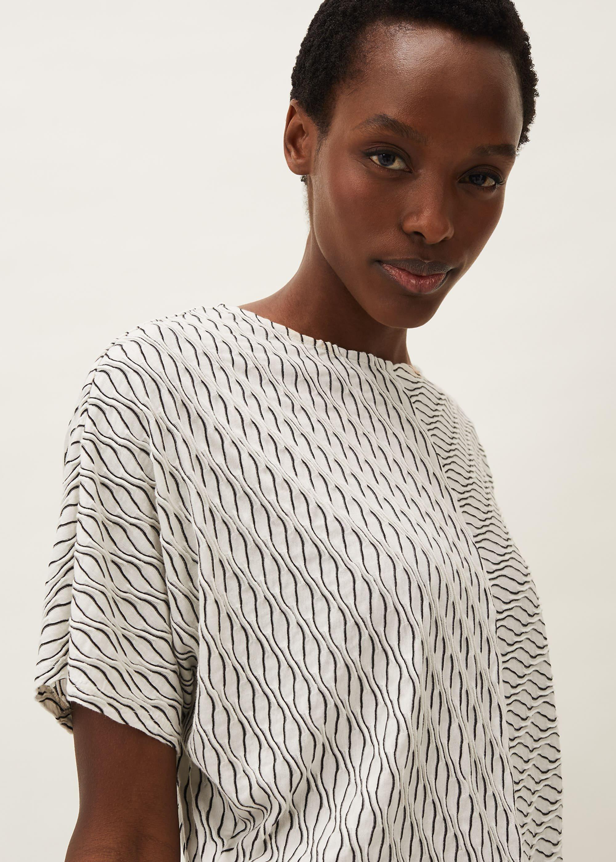 Mollie Cutabout Stripe Textured Top