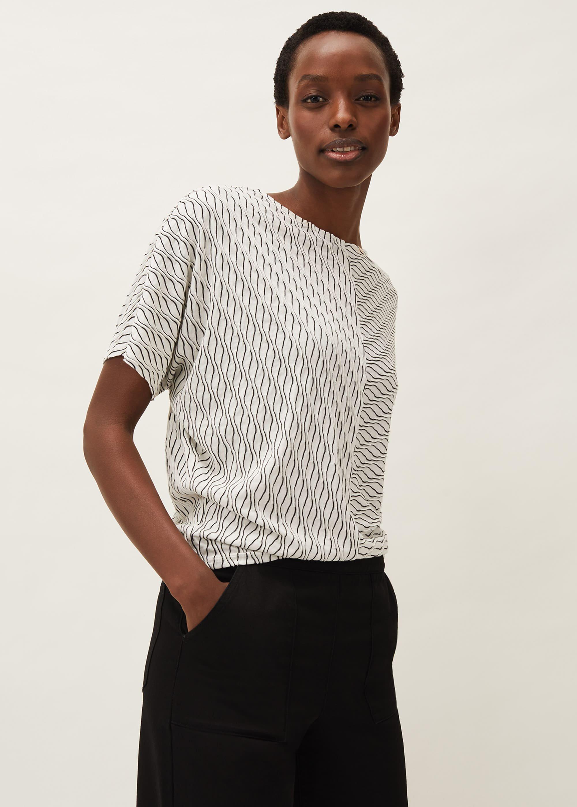 Mollie Cutabout Stripe Textured Top