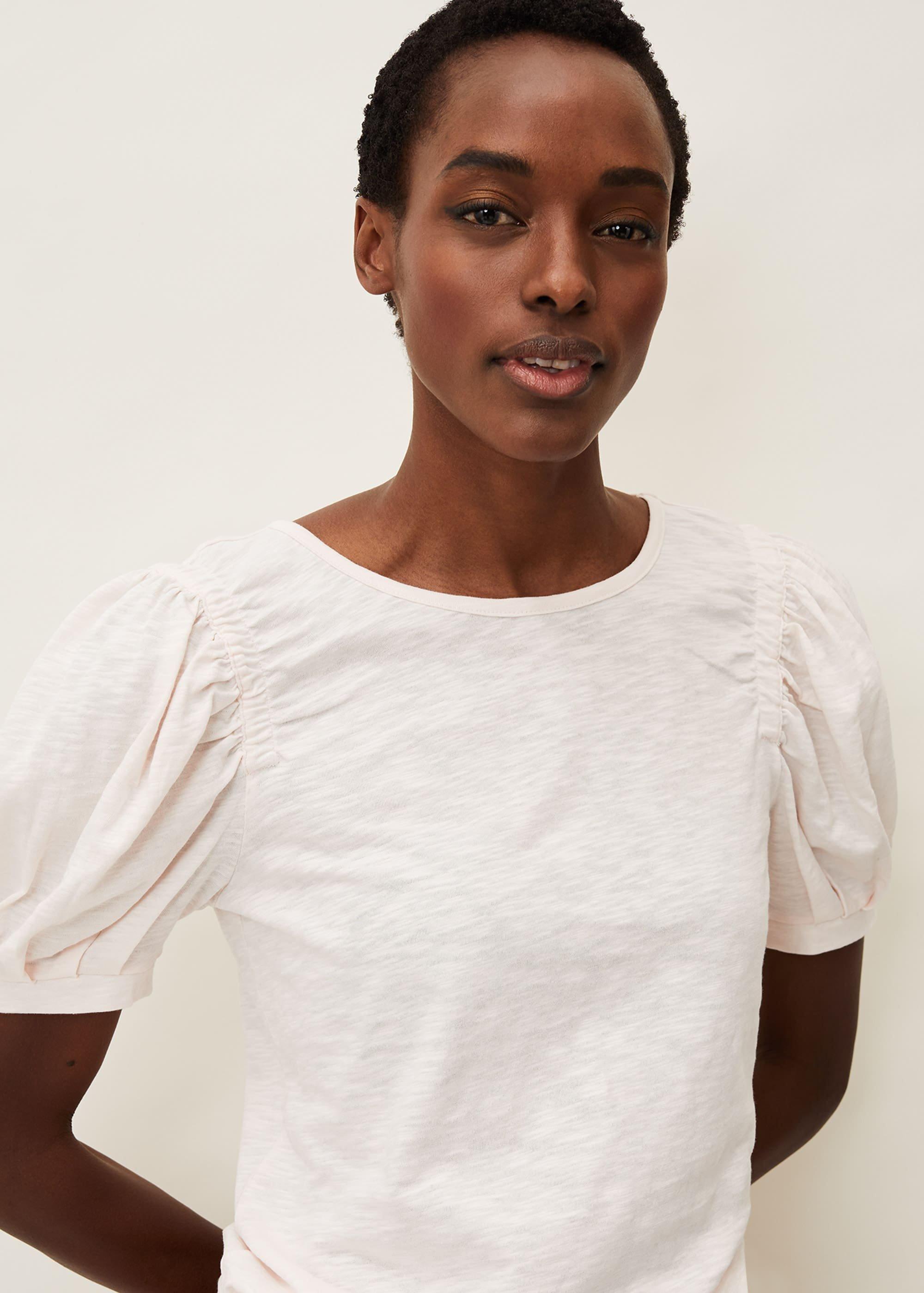 Kelly Ruched Puff Sleeve Top | Phase Eight UK |