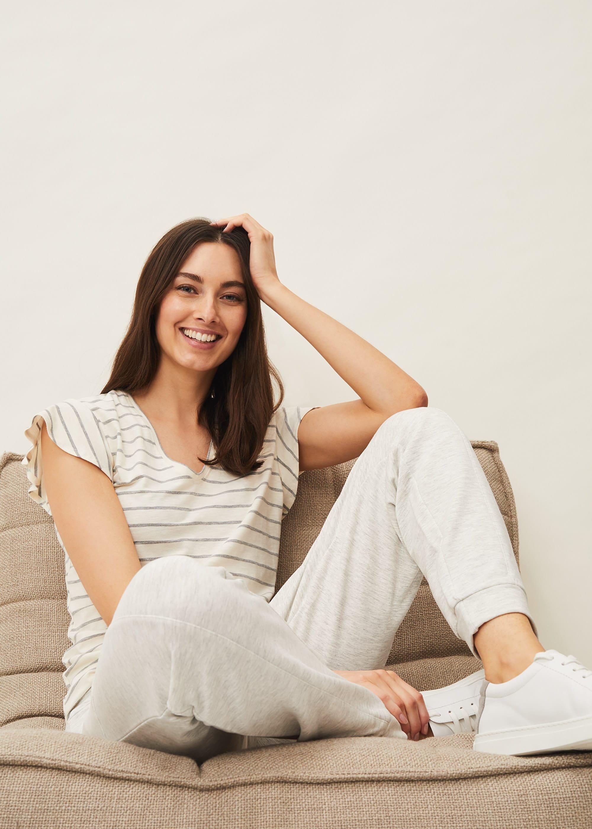 Sido Stripe Frill Sleeve Top